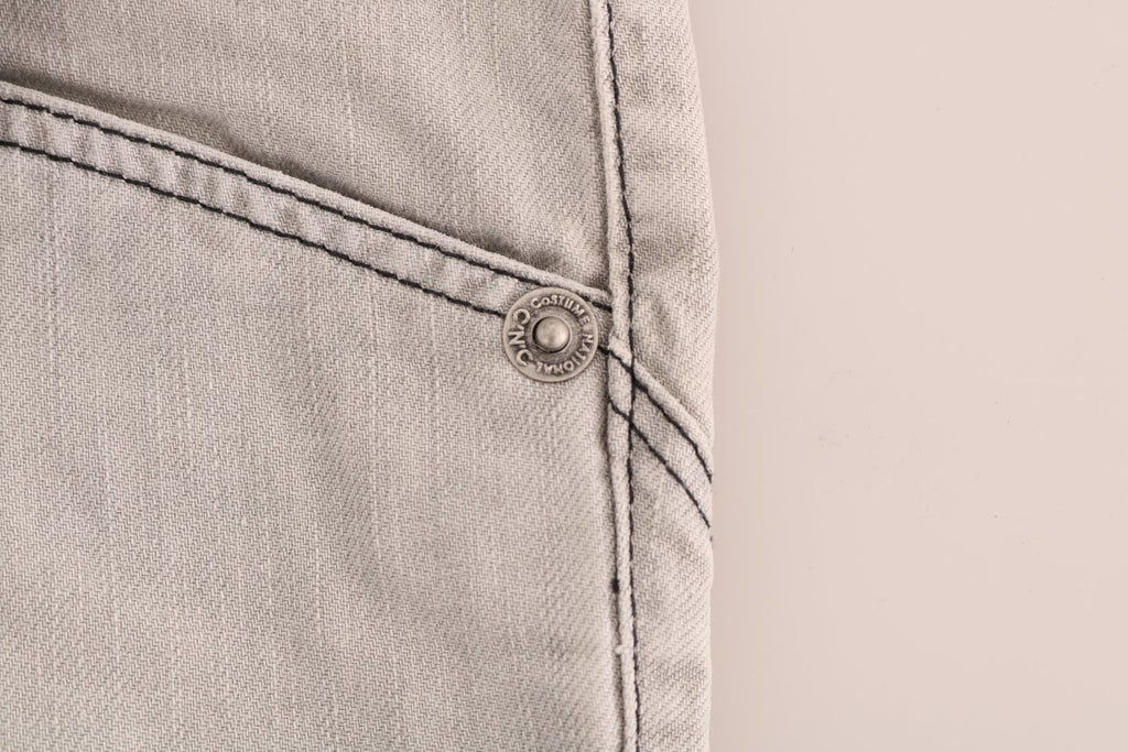 Costume National Gray Wash Cotton Slim Jeans