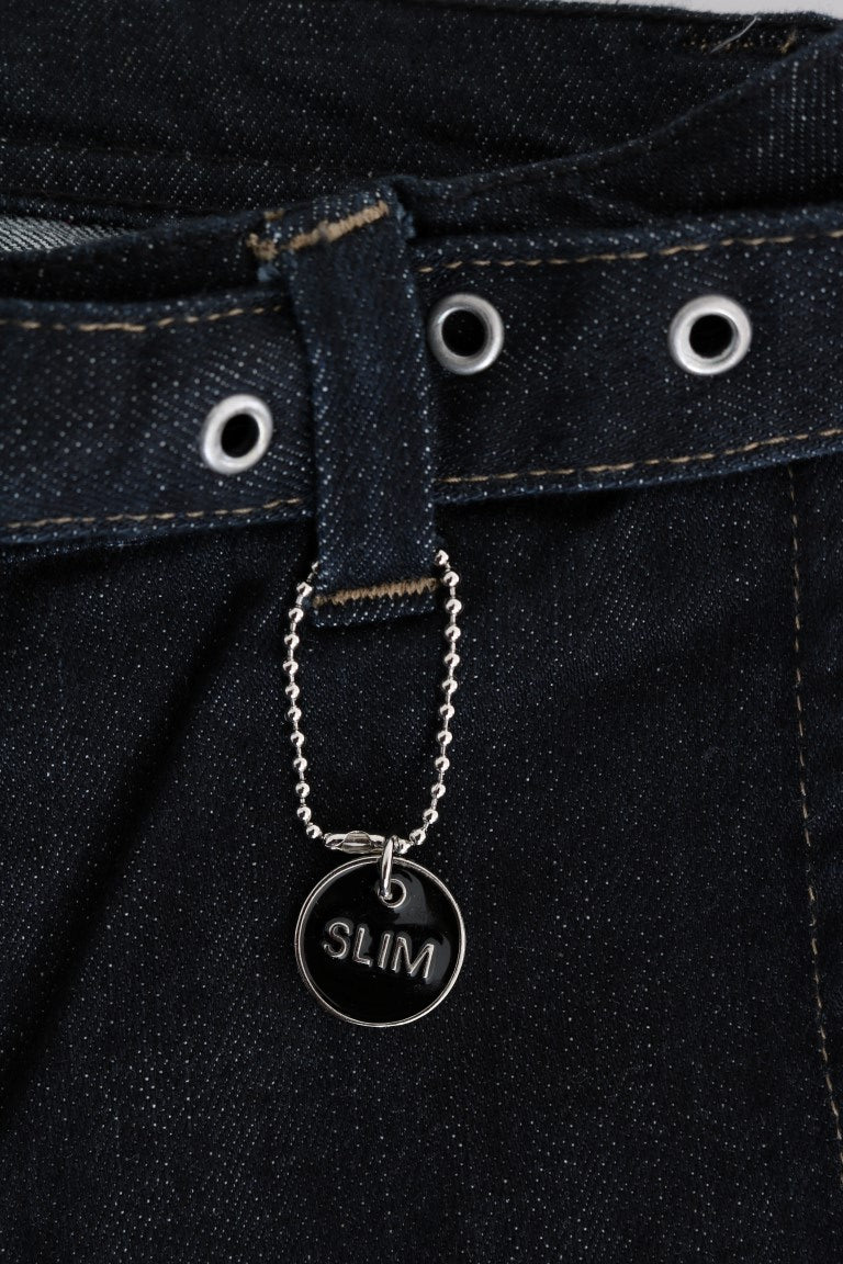 Jean slim stretch en coton bleu Costume National