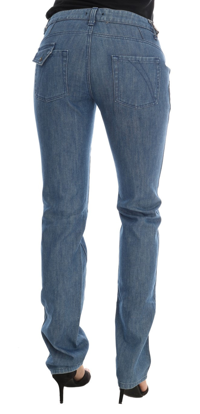 Jean slim en denim de coton bleu délavé Costume National