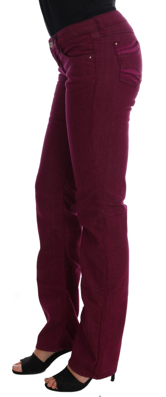 Jeans en denim stretch de coton délavé rouge Costume National