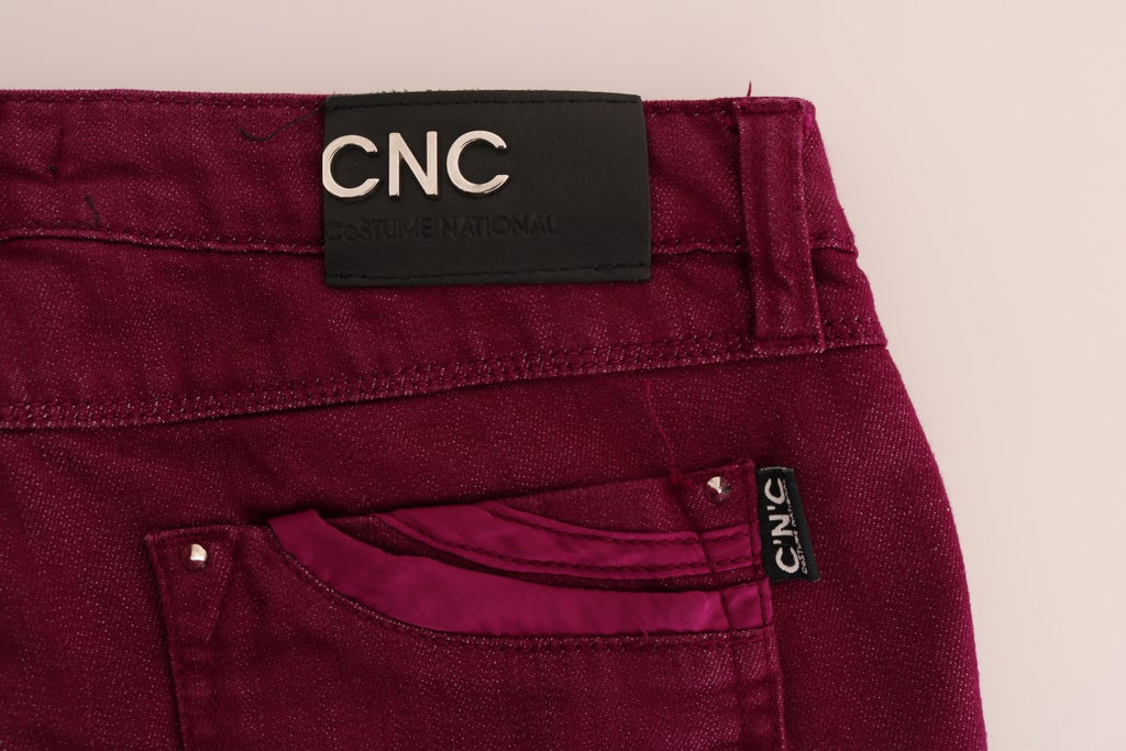 Jeans en denim stretch de coton délavé rouge Costume National