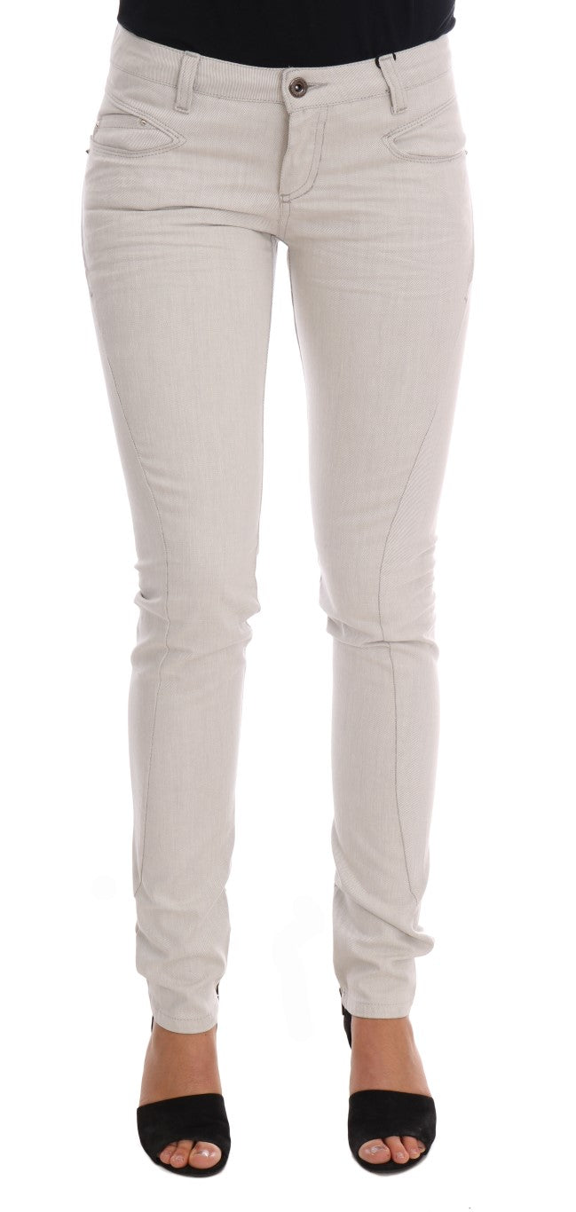 Jeans slim Costume National en coton stretch blanc