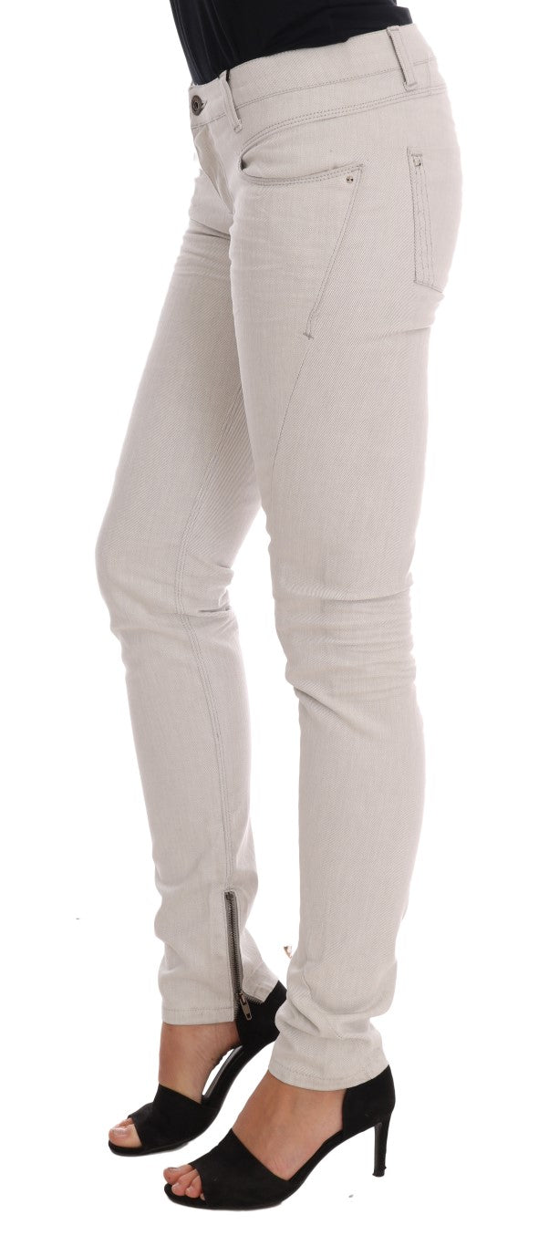 Jeans slim Costume National en coton stretch blanc