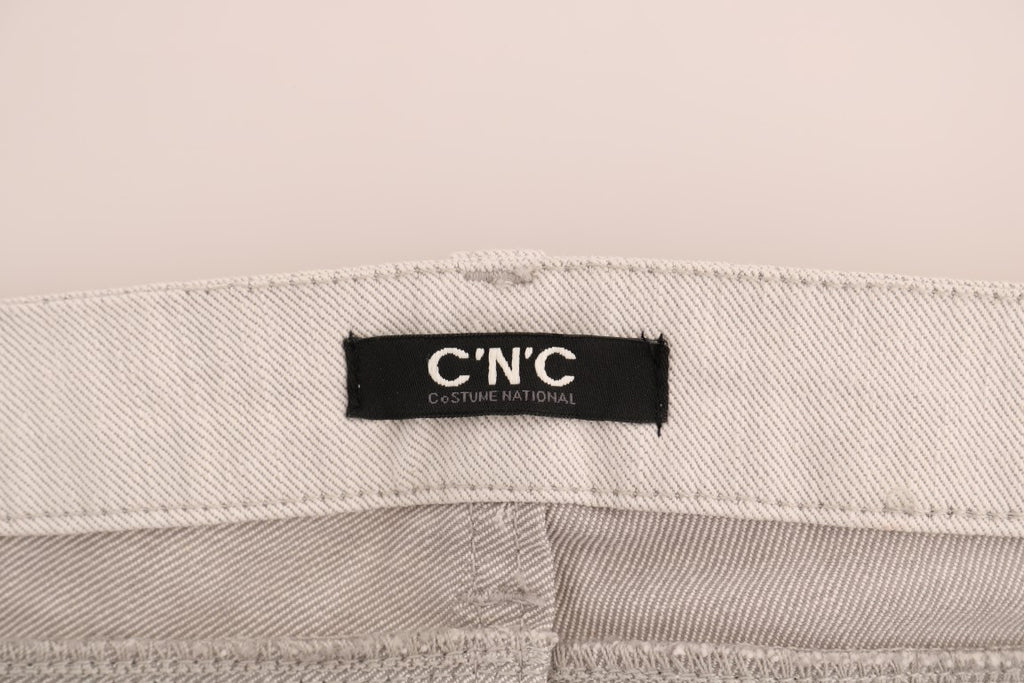 Jeans slim Costume National en coton stretch blanc