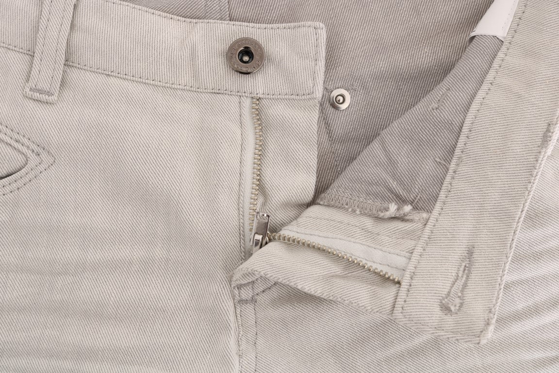 Jeans slim Costume National en coton stretch blanc