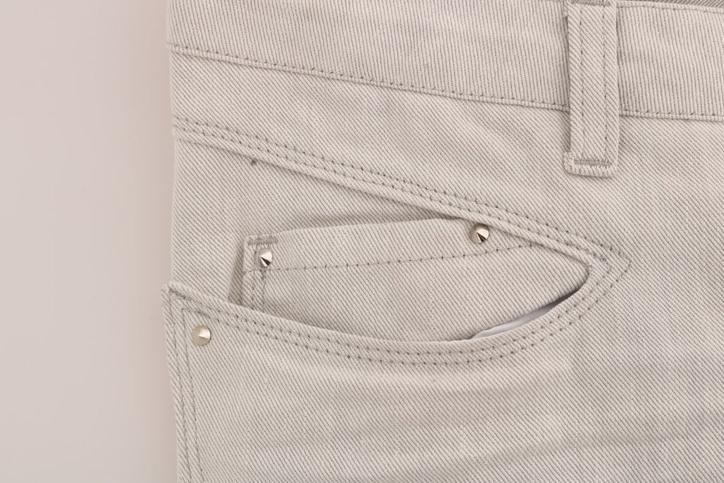 Jeans slim Costume National en coton stretch blanc