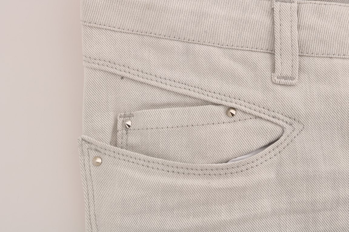 Jeans slim Costume National en coton stretch blanc