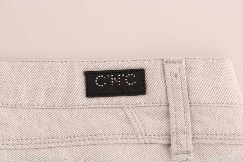 Jeans slim Costume National en coton stretch blanc