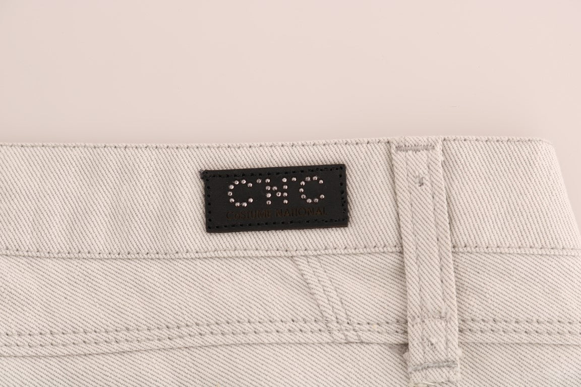 Jeans slim Costume National en coton stretch blanc