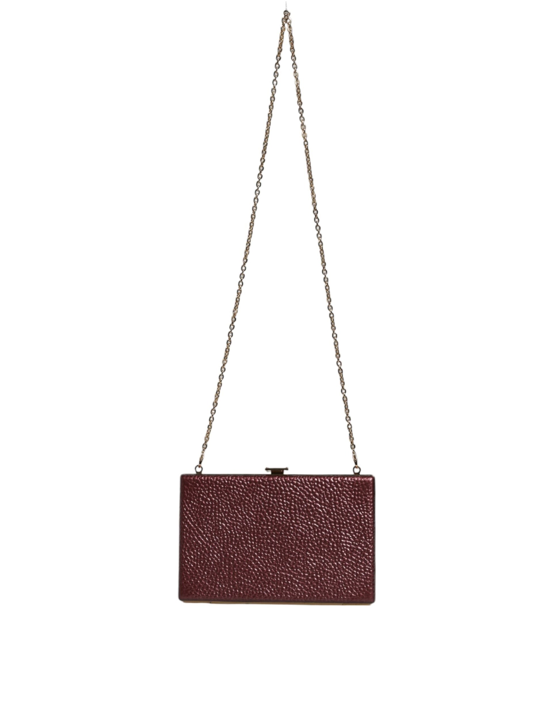 Sac de Soirée Bandoulière Dolce & Gabbana en Cuir Marron