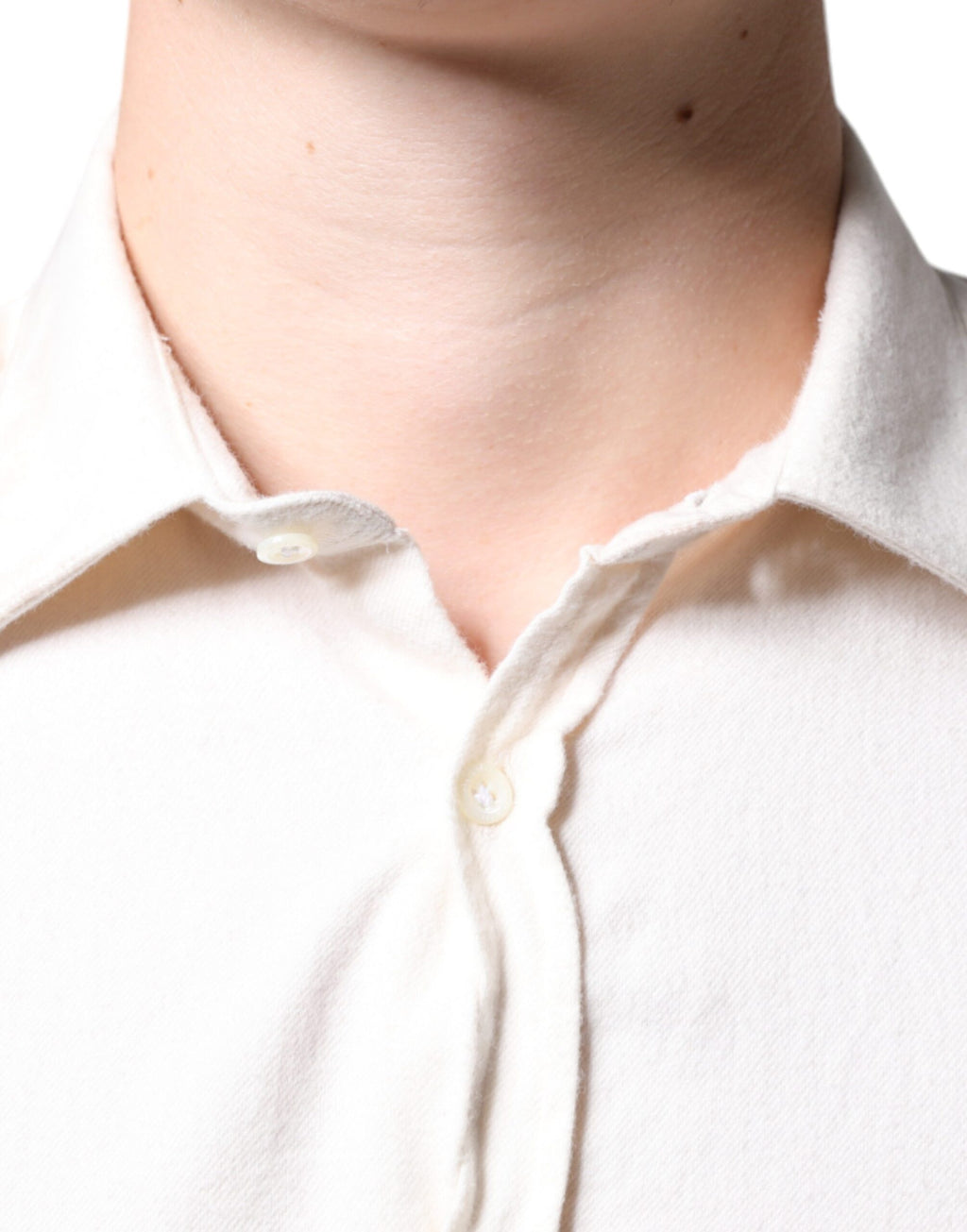 AGLINI Herrenhemd aus Baumwolle mit Kragen in Off-White