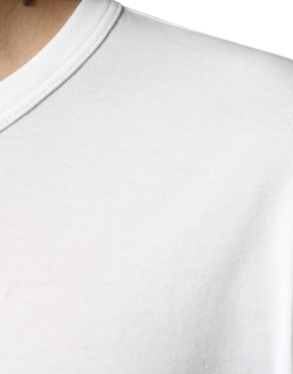 T-shirt Dolce & Gabbana en coton blanc à col rond avec logo embossé