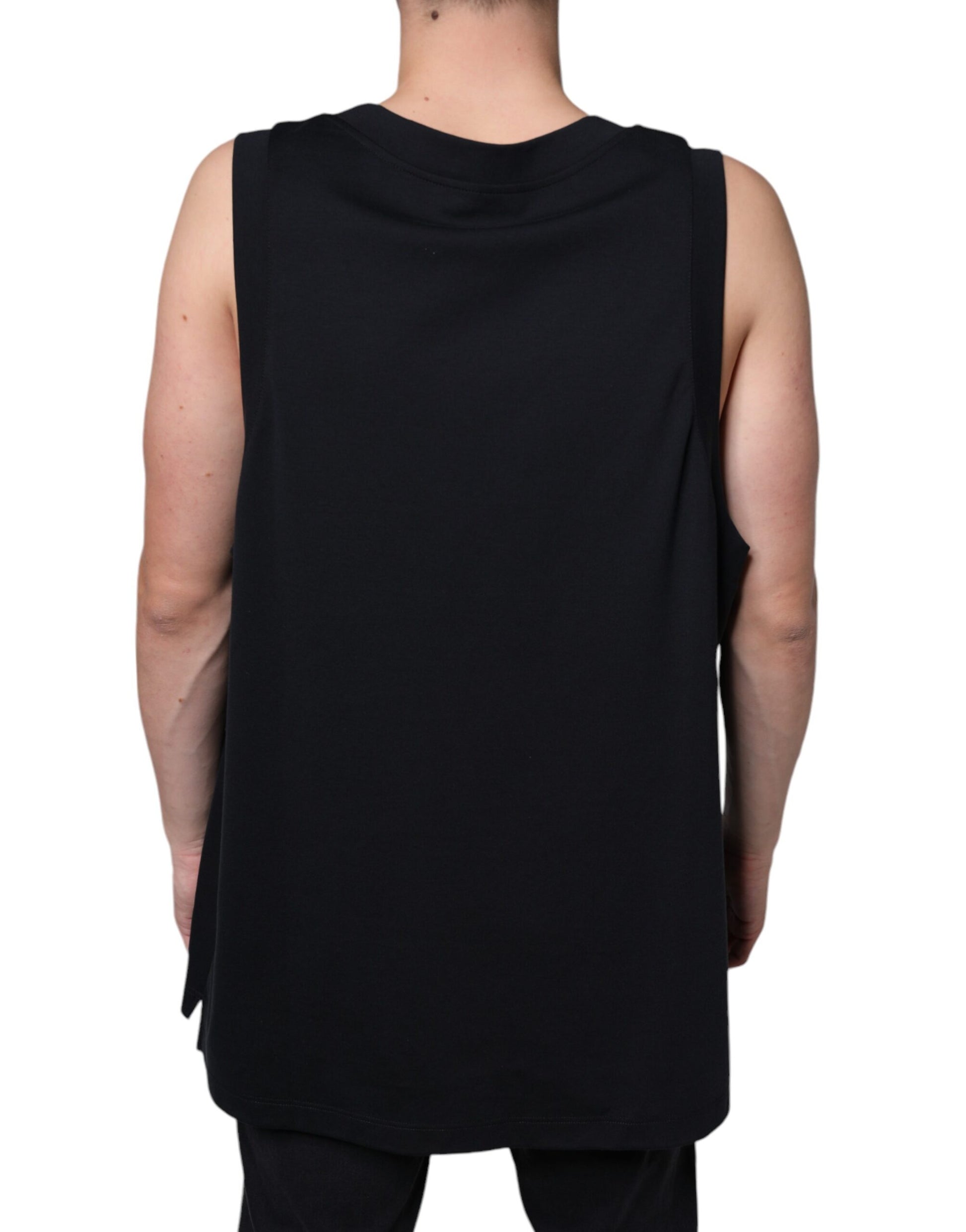 T-shirt sans manches Dolce & Gabbana en coton noir « Born To Be Free »