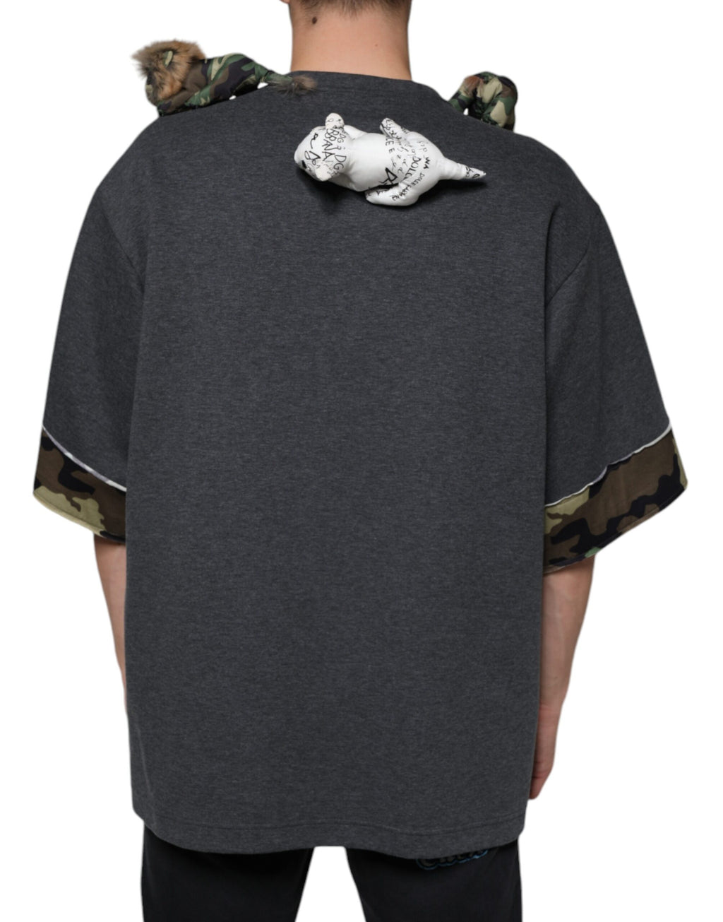 T-shirt en coton Dolce & Gabbana camouflage gris motif animalier