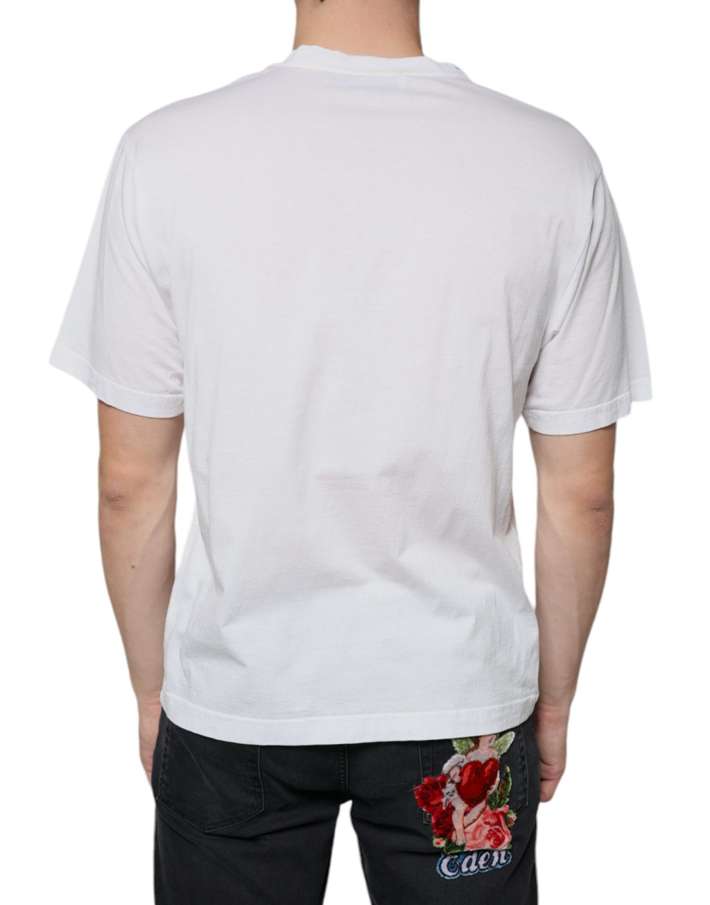 T-shirt décontracté Dolce & Gabbana en coton blanc avec logo DG imprimé