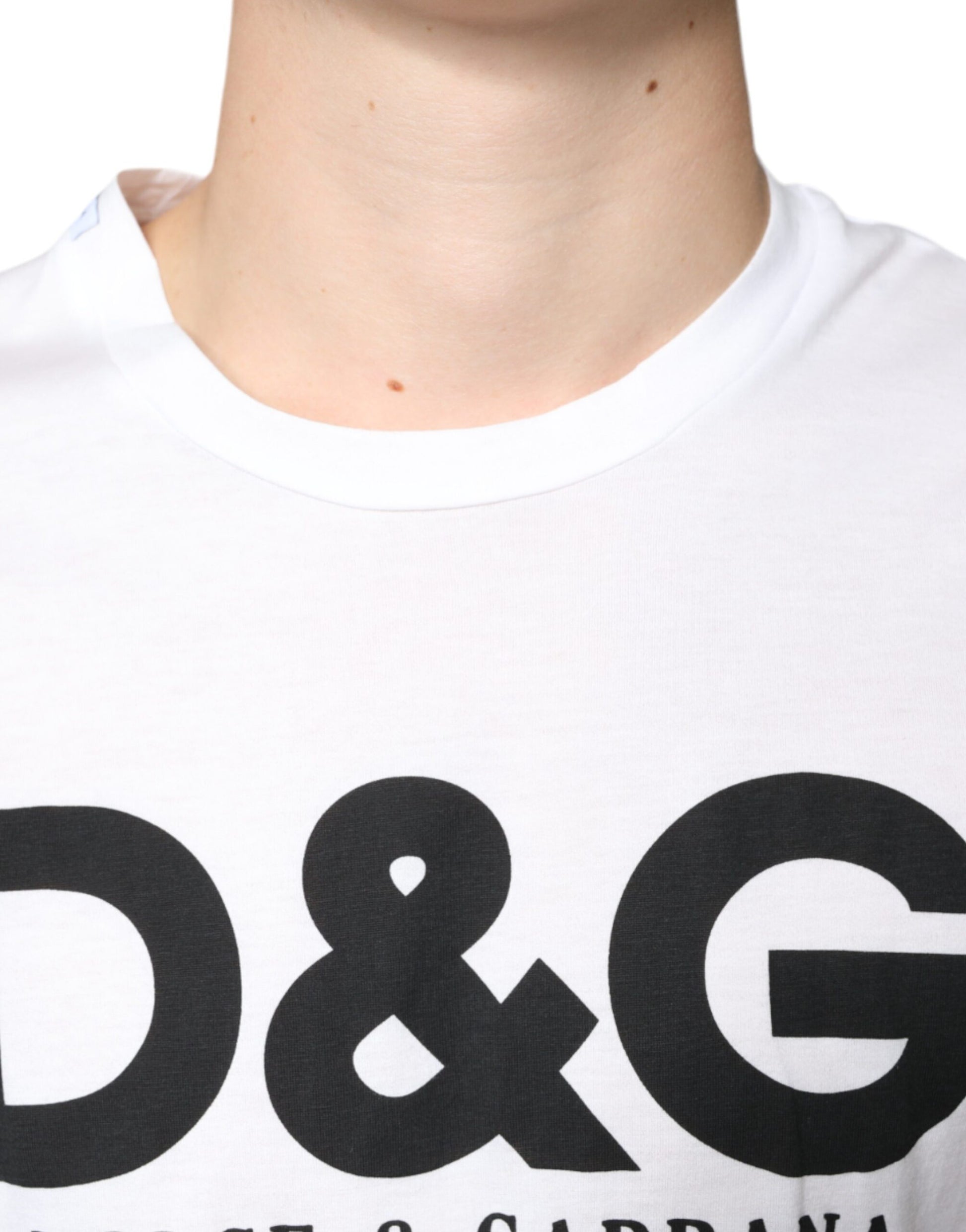 T-shirt décontracté Dolce & Gabbana en coton blanc avec logo DG imprimé