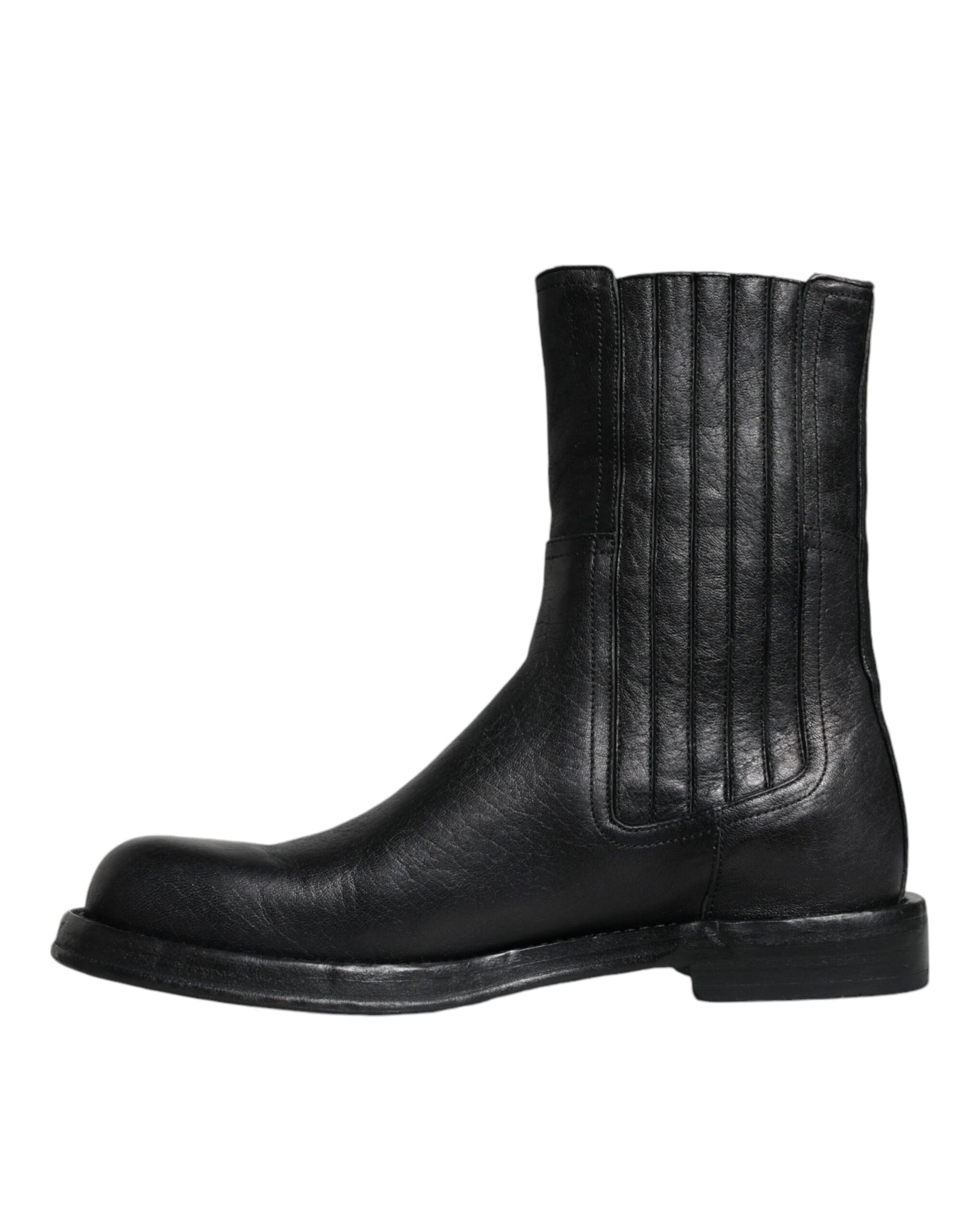 Bottes mi-mollet Dolce & Gabbana en cuir de cheval noir