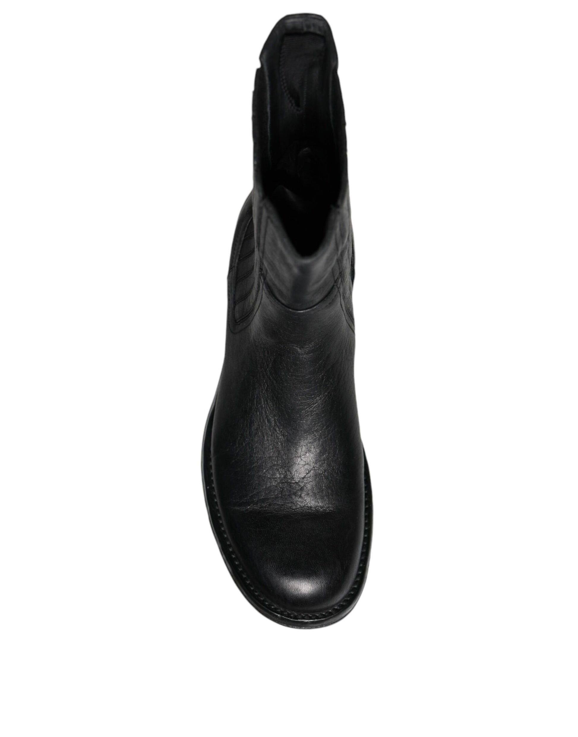 Bottes mi-mollet Dolce & Gabbana en cuir de cheval noir