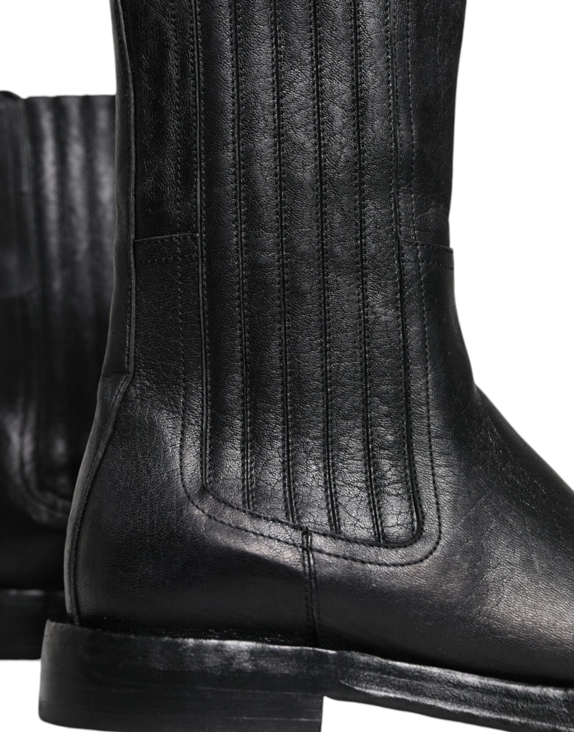 Bottes mi-mollet Dolce & Gabbana en cuir de cheval noir