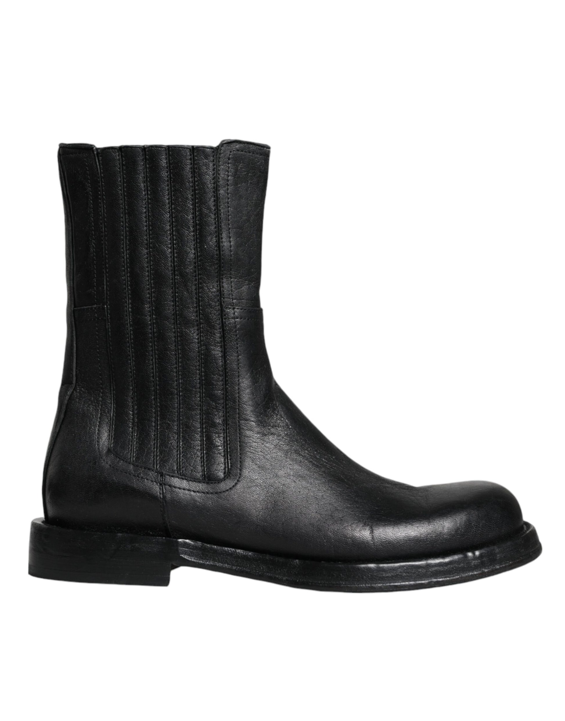 Bottes mi-mollet Dolce & Gabbana en cuir de cheval noir