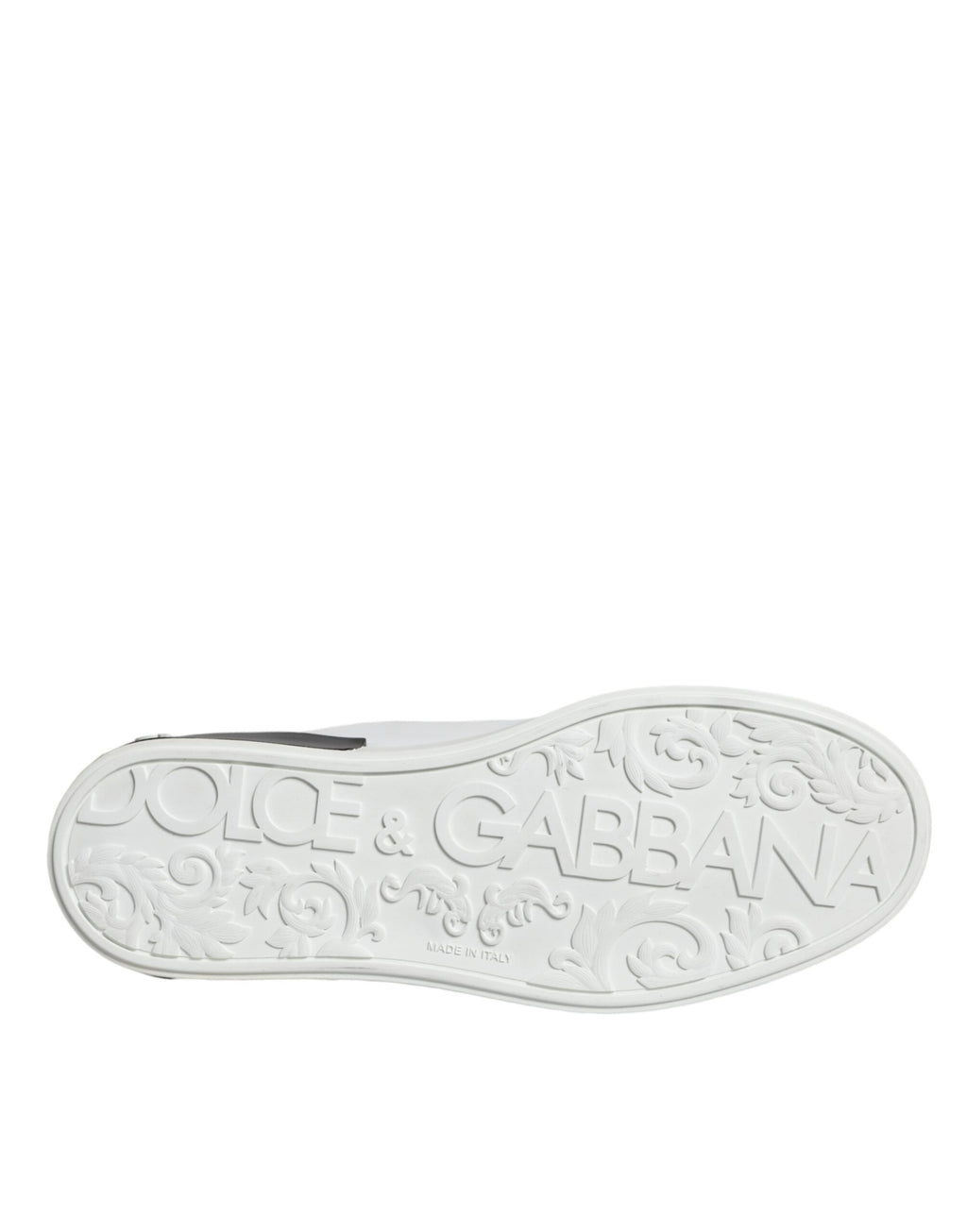 Chaussures Sneakers Portofino en Cuir Noir à Logo Dolce & Gabbana