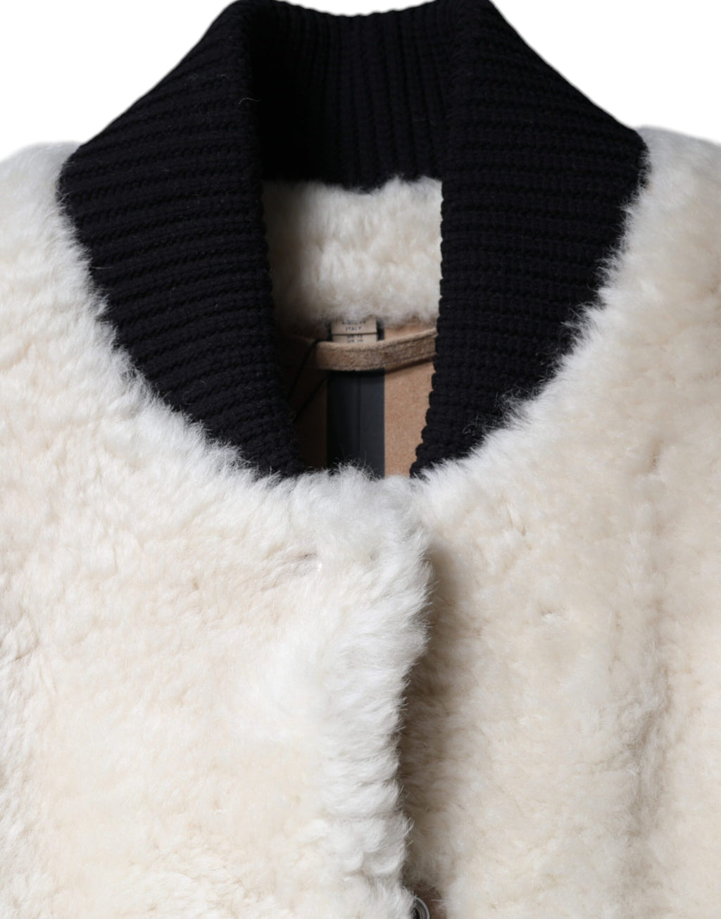 Burberry Gilet en cuir et peau lainée blanc WARRENFORD