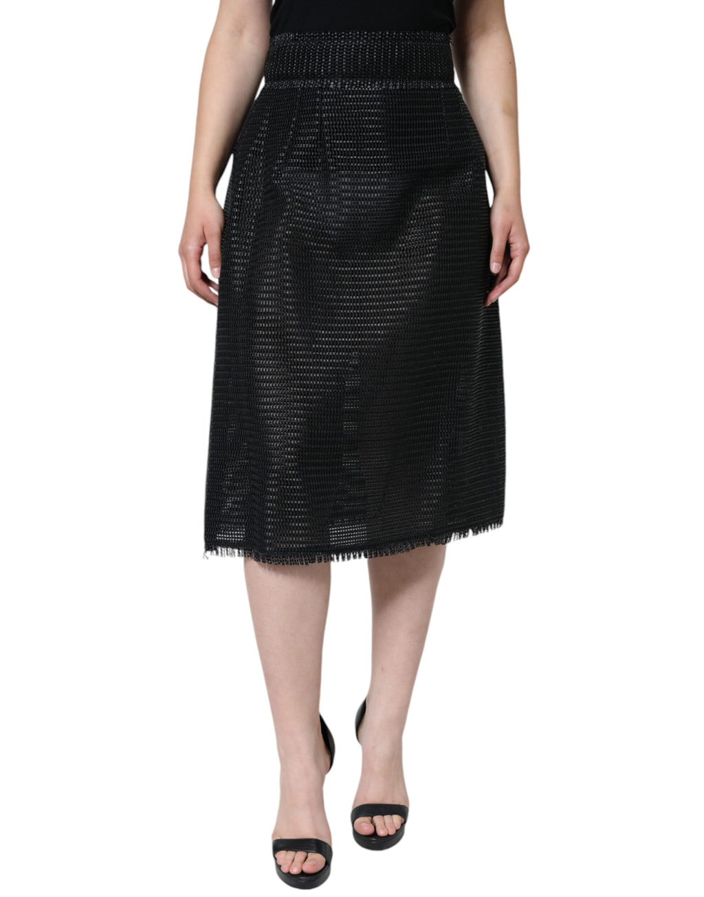 Jupe crayon taille haute noire en viscose Dolce & Gabbana