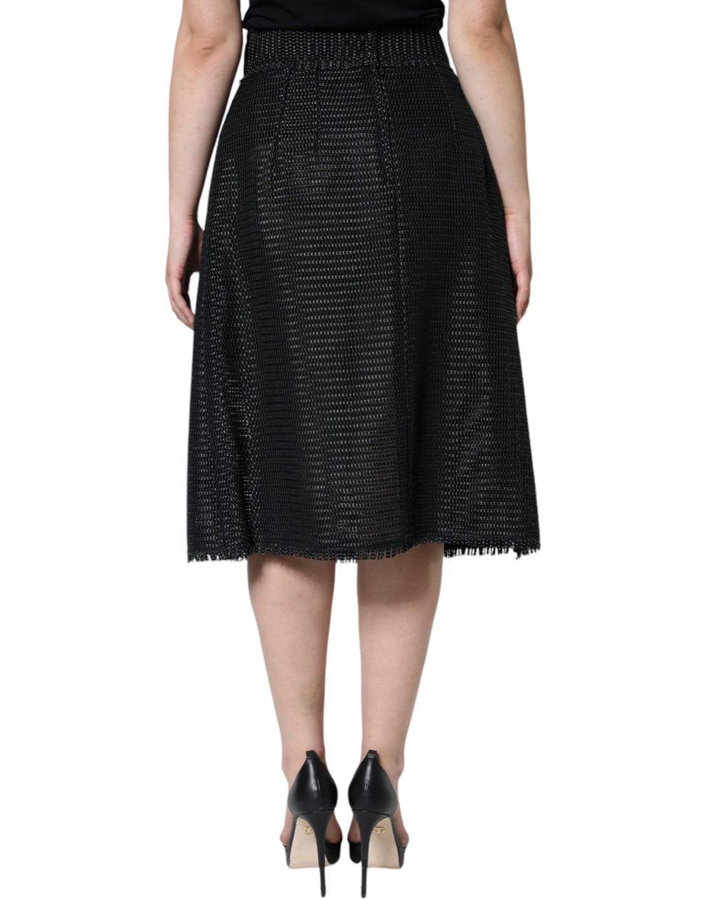 Jupe crayon taille haute noire en viscose Dolce & Gabbana