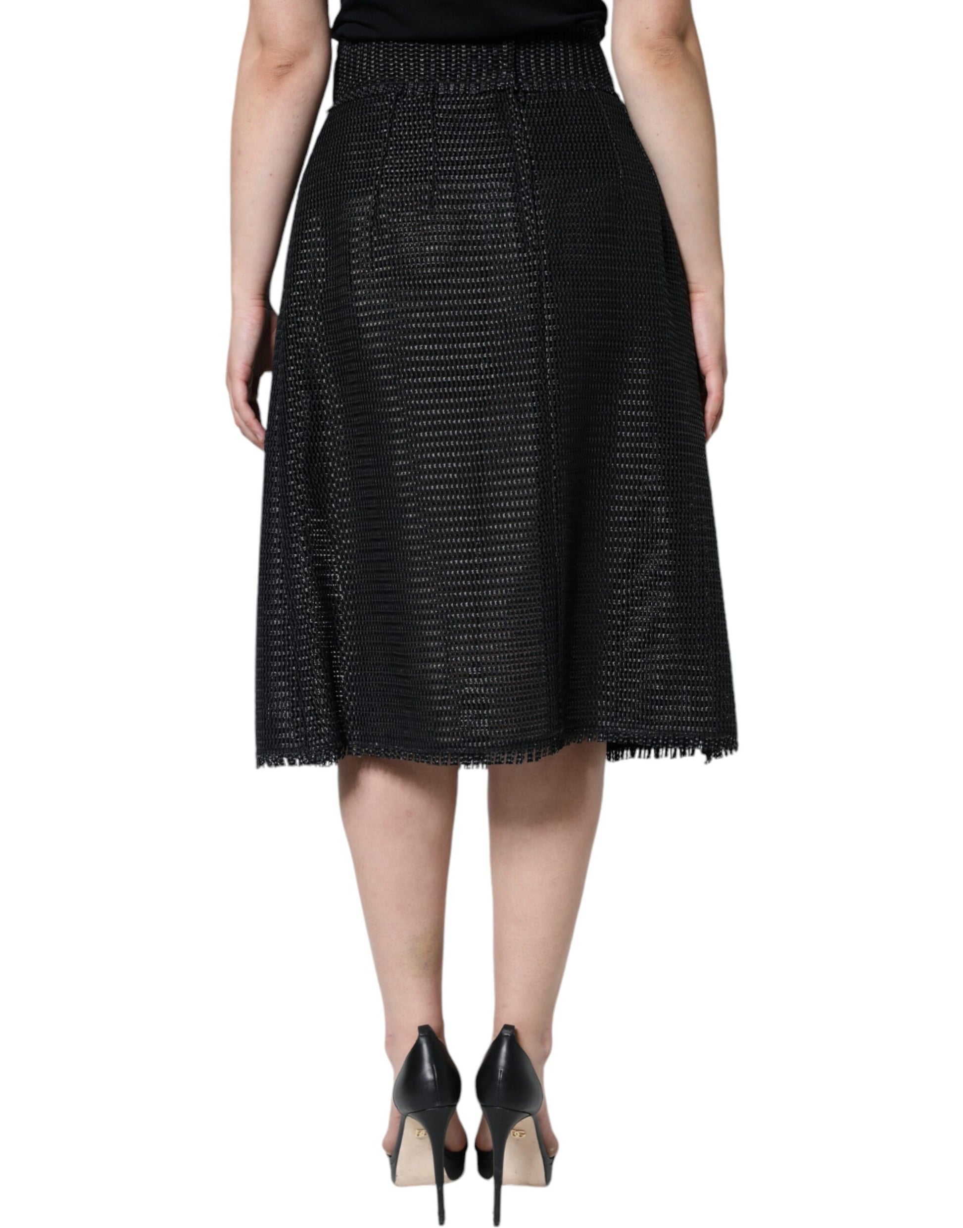 Jupe crayon taille haute noire en viscose Dolce & Gabbana