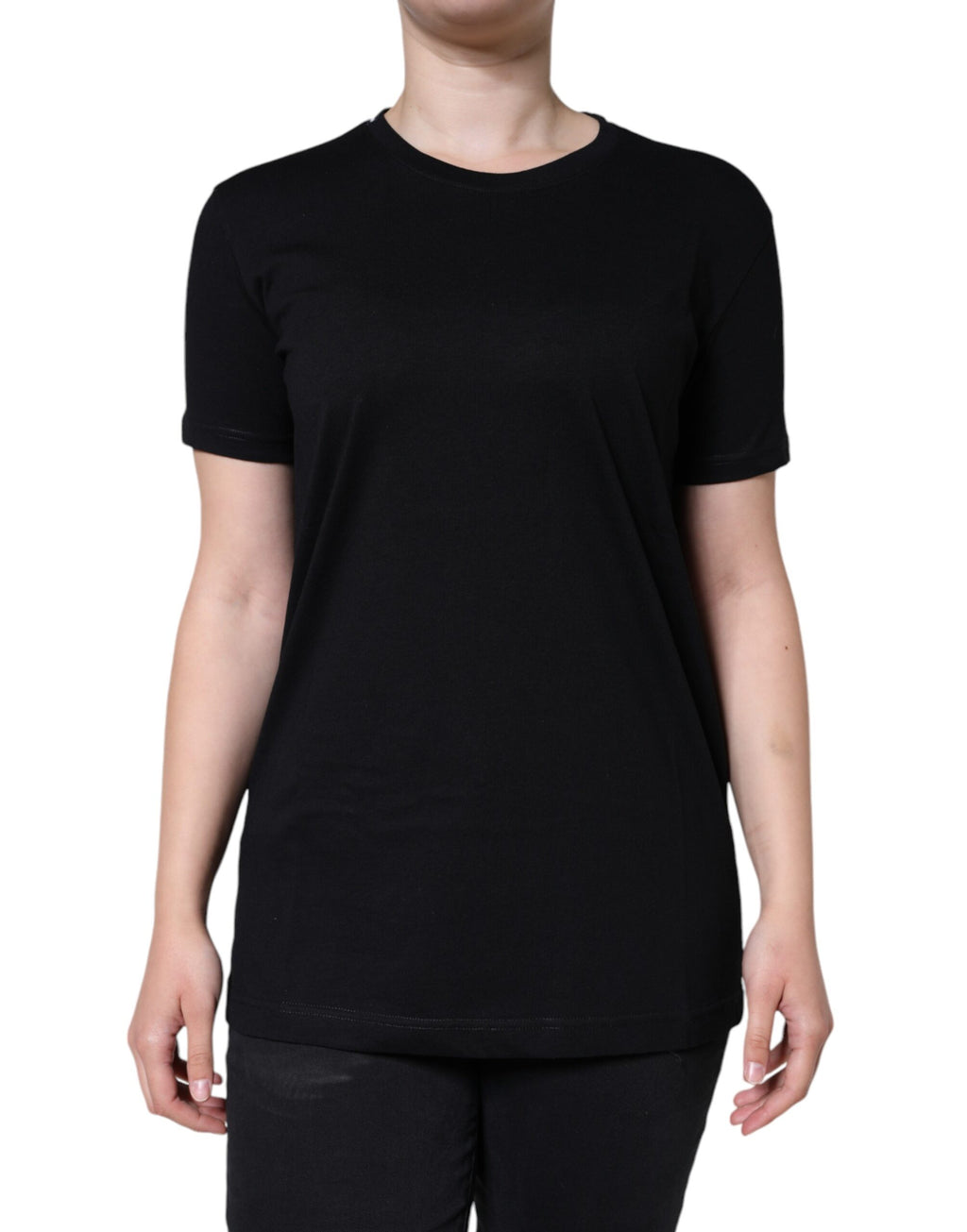 T-shirt Dolce & Gabbana noir en coton à col rond et manches courtes