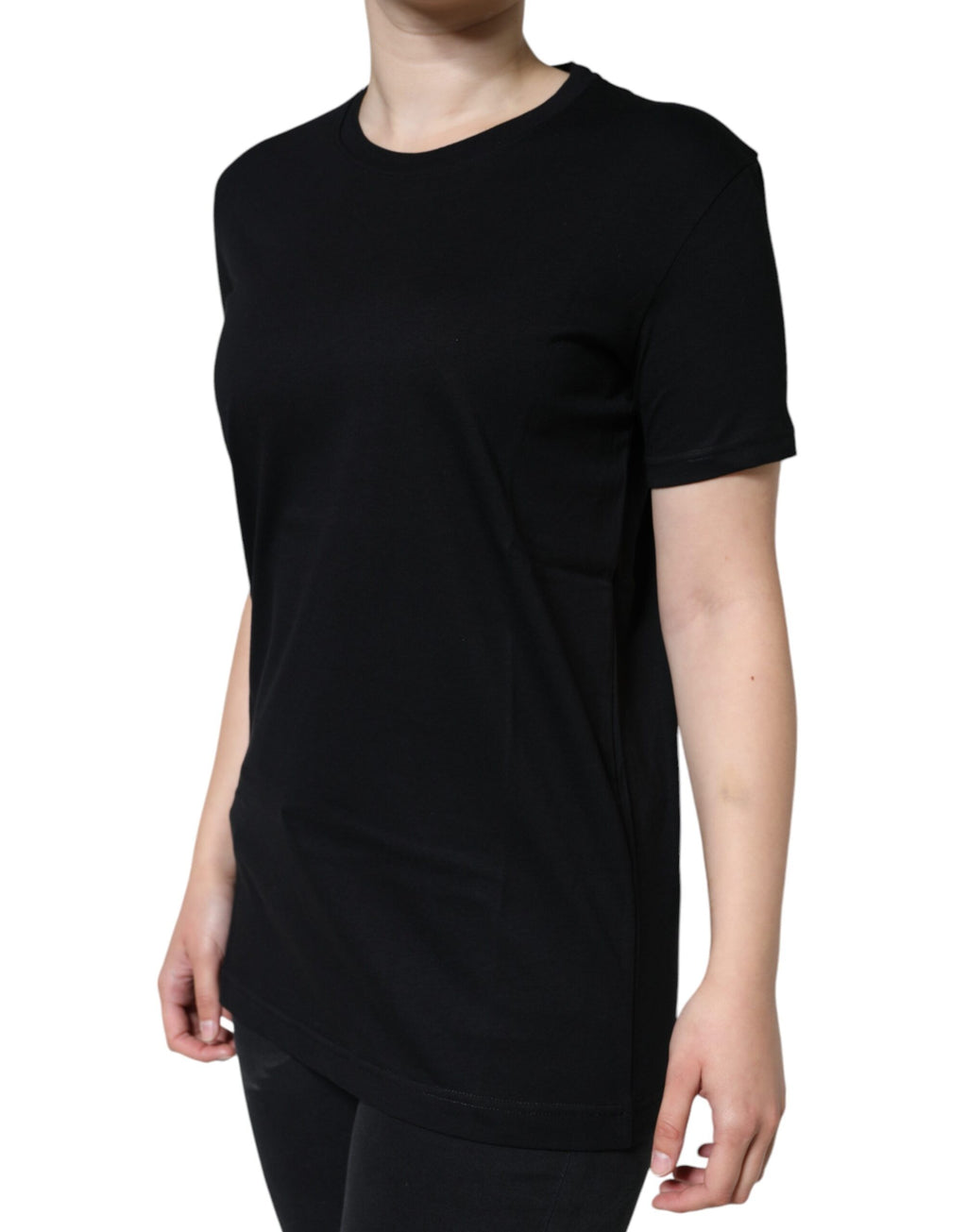 T-shirt Dolce & Gabbana noir en coton à col rond et manches courtes