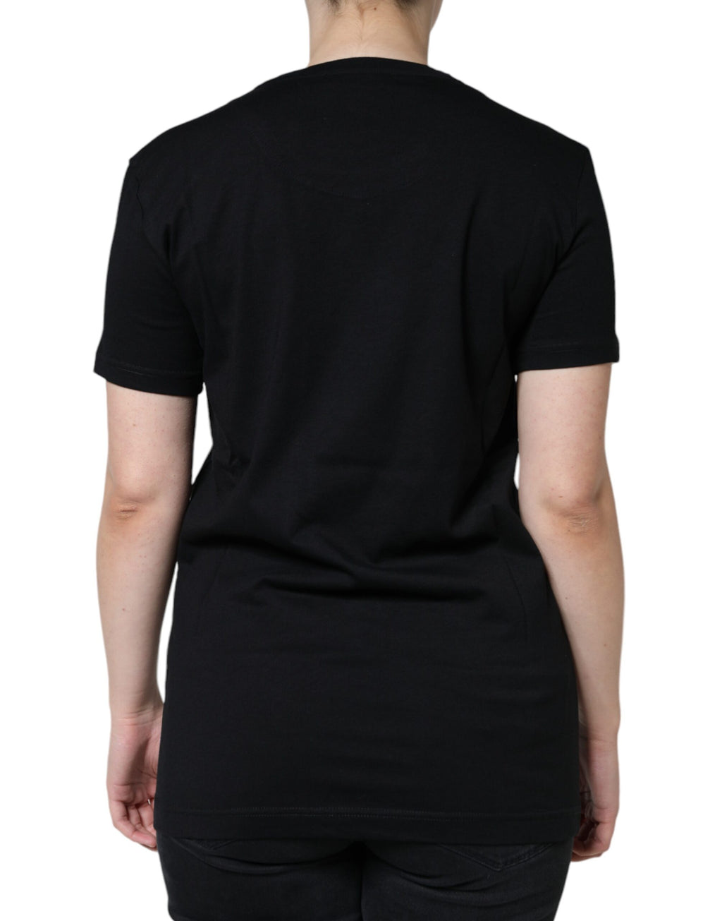T-shirt Dolce & Gabbana noir en coton à col rond et manches courtes