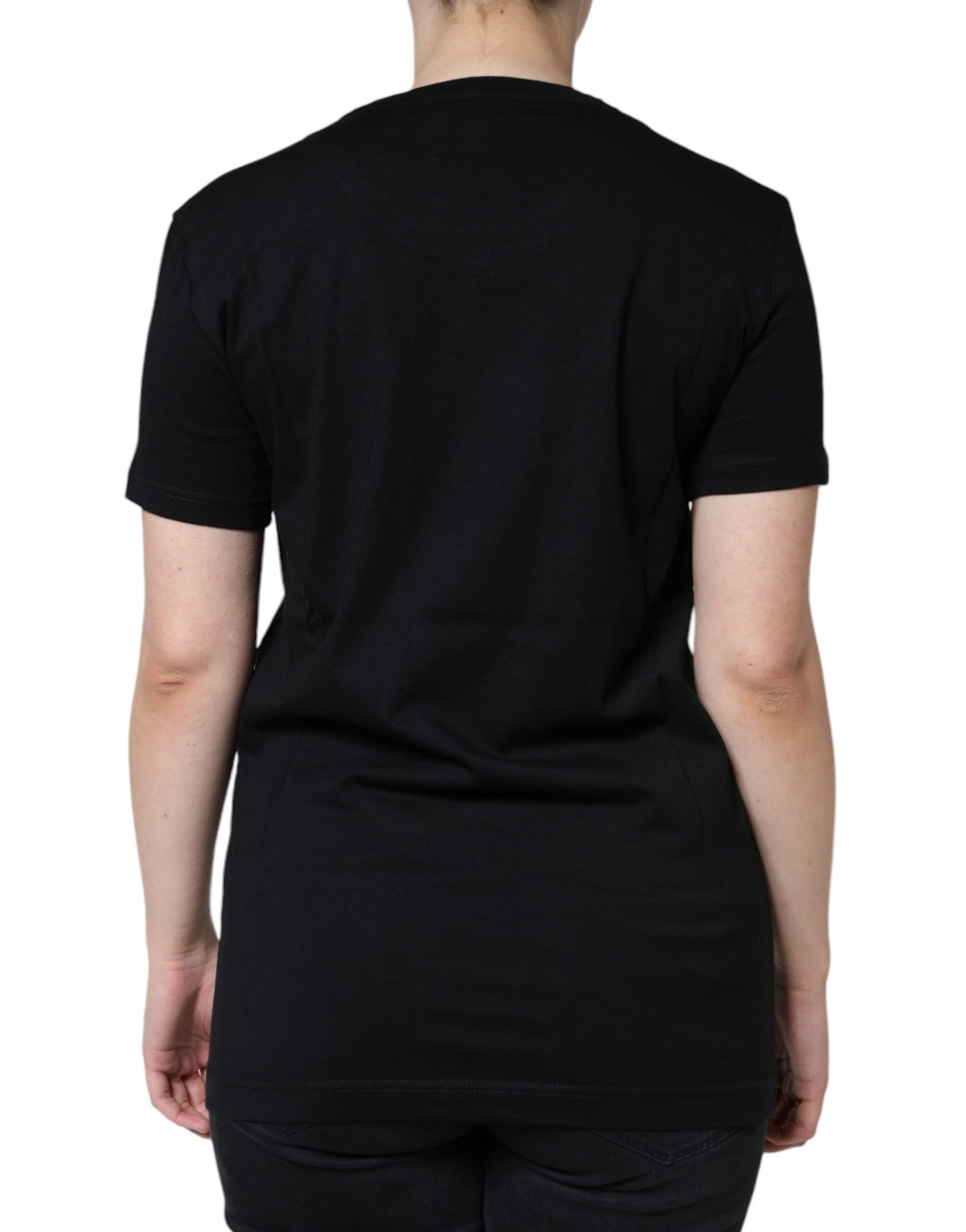 T-shirt Dolce & Gabbana noir en coton à col rond et manches courtes