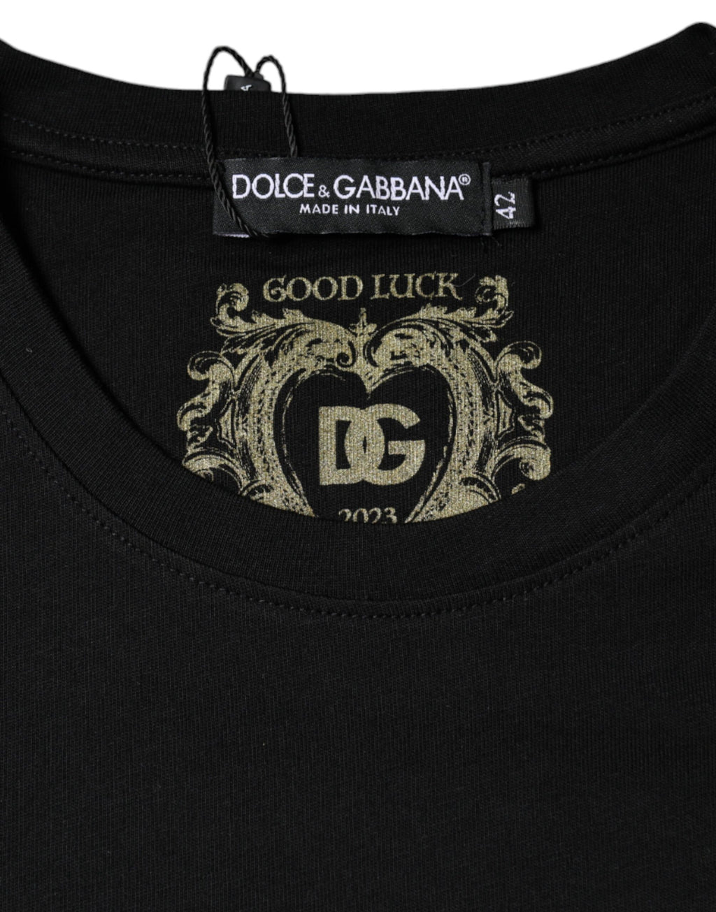 T-shirt Dolce & Gabbana noir en coton à col rond et manches courtes