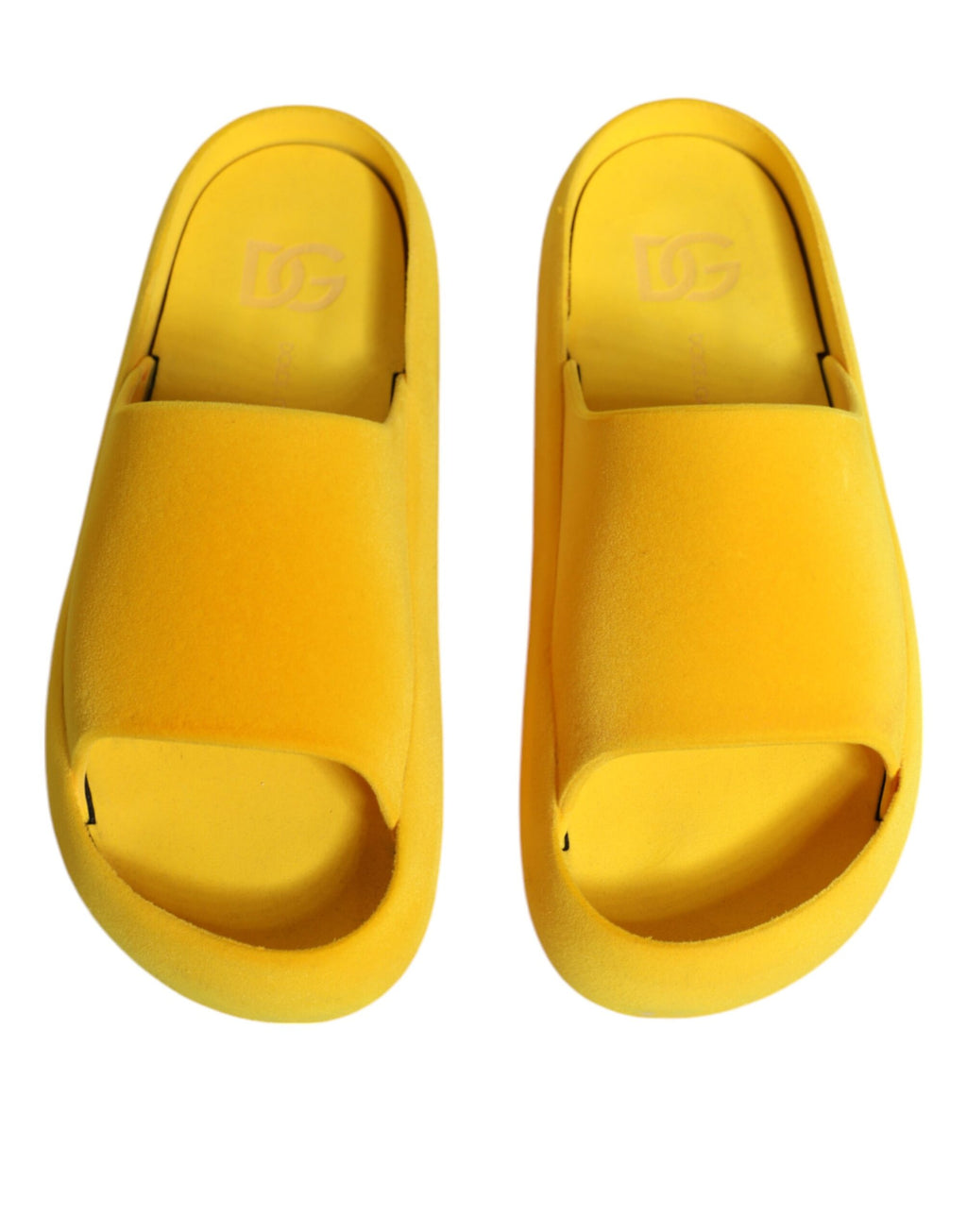 Dolce & Gabbana Claquettes en Caoutchouc Jaunes Sandales Chaussures de Plage