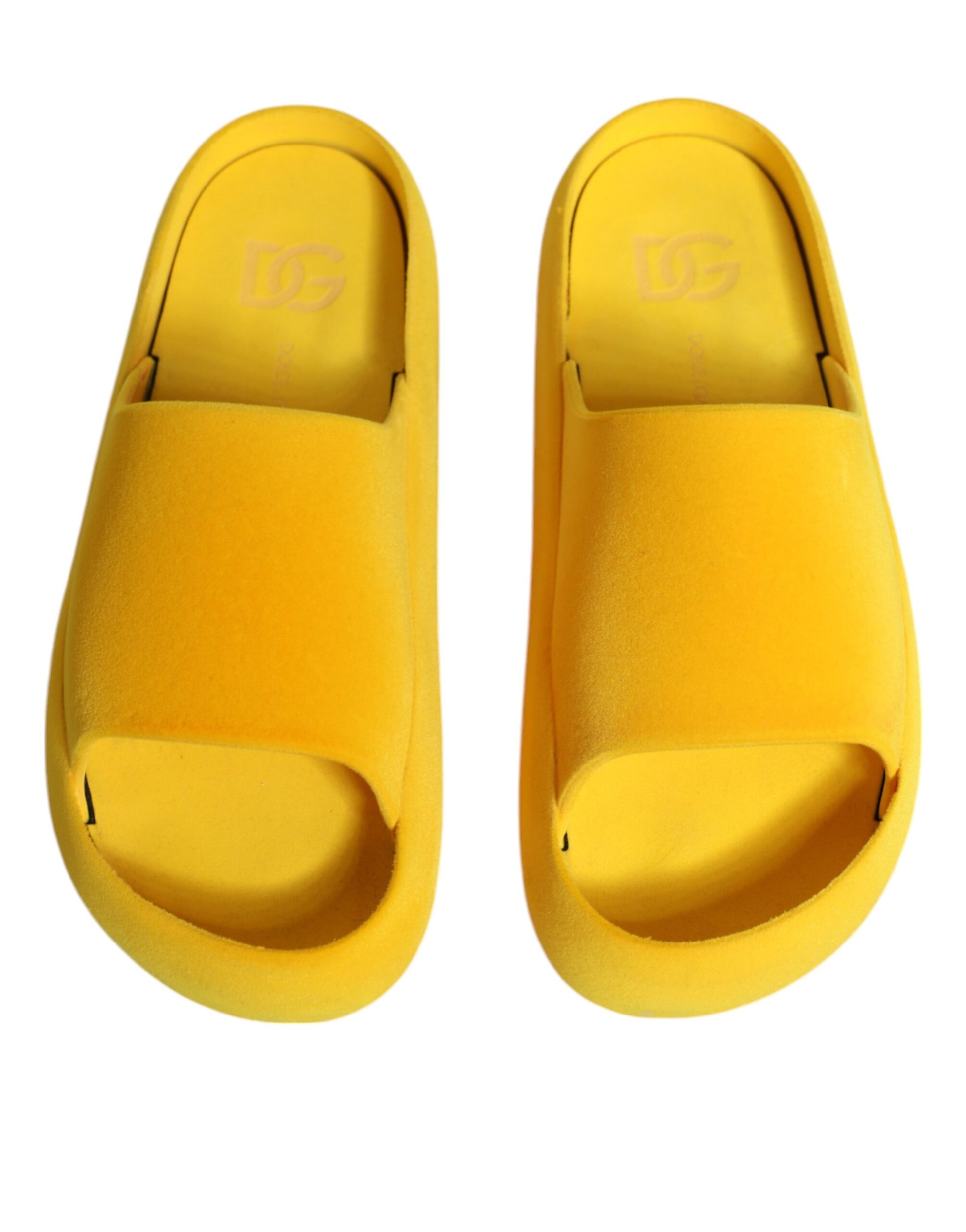 Dolce & Gabbana Claquettes en Caoutchouc Jaunes Sandales Chaussures de Plage