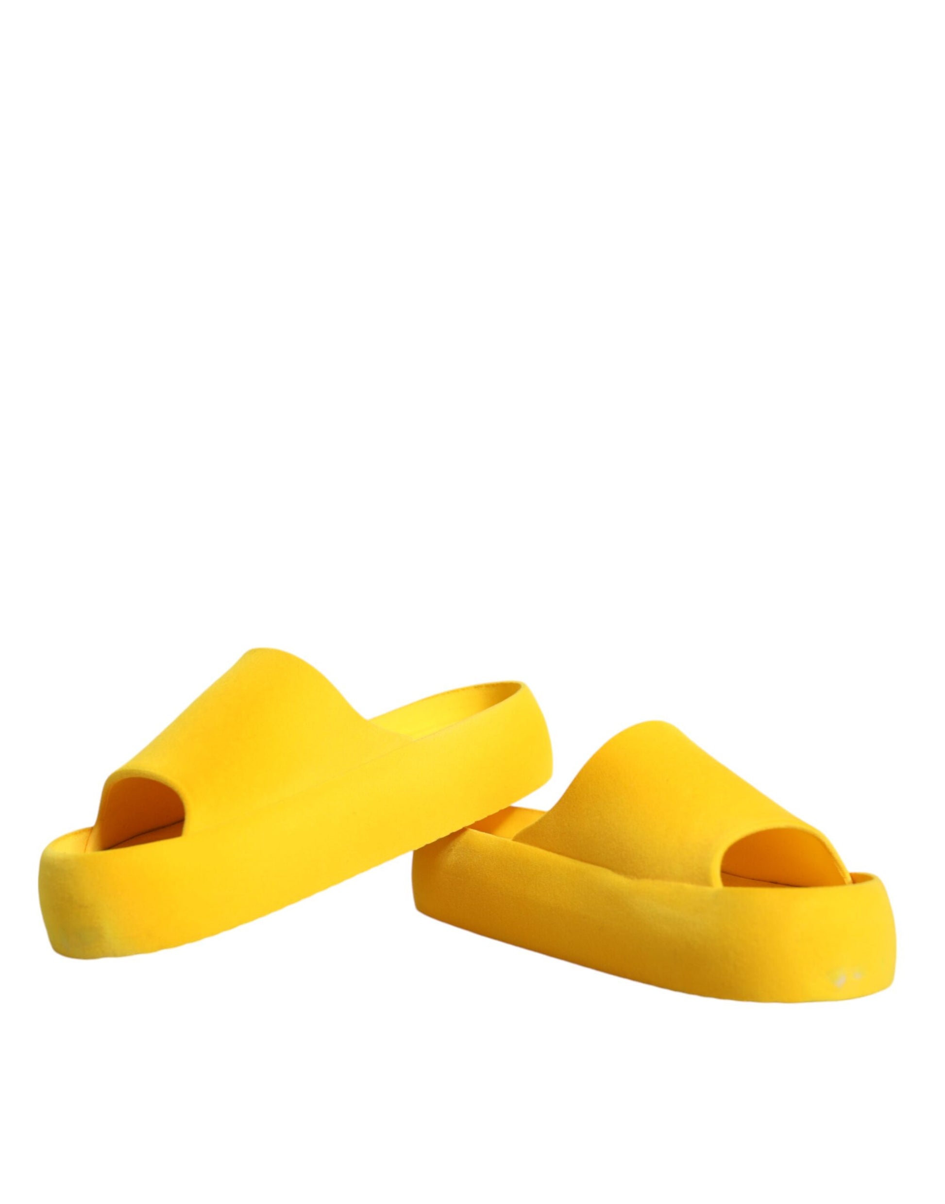 Dolce & Gabbana Claquettes en Caoutchouc Jaunes Sandales Chaussures de Plage