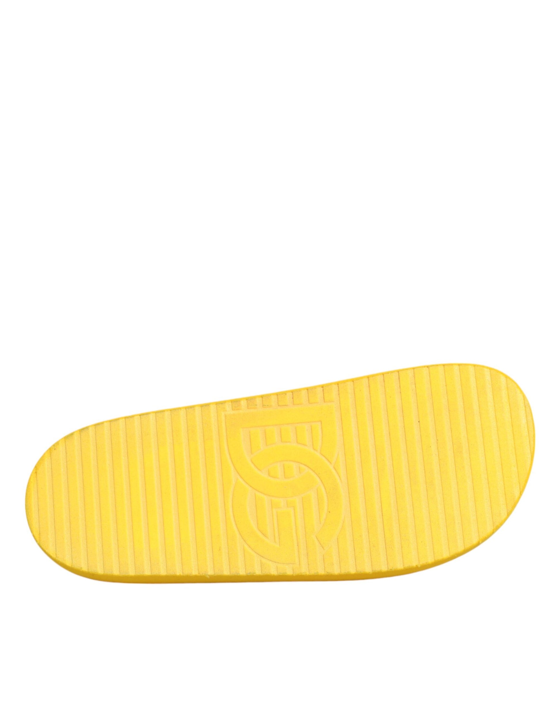 Dolce & Gabbana Claquettes en Caoutchouc Jaunes Sandales Chaussures de Plage