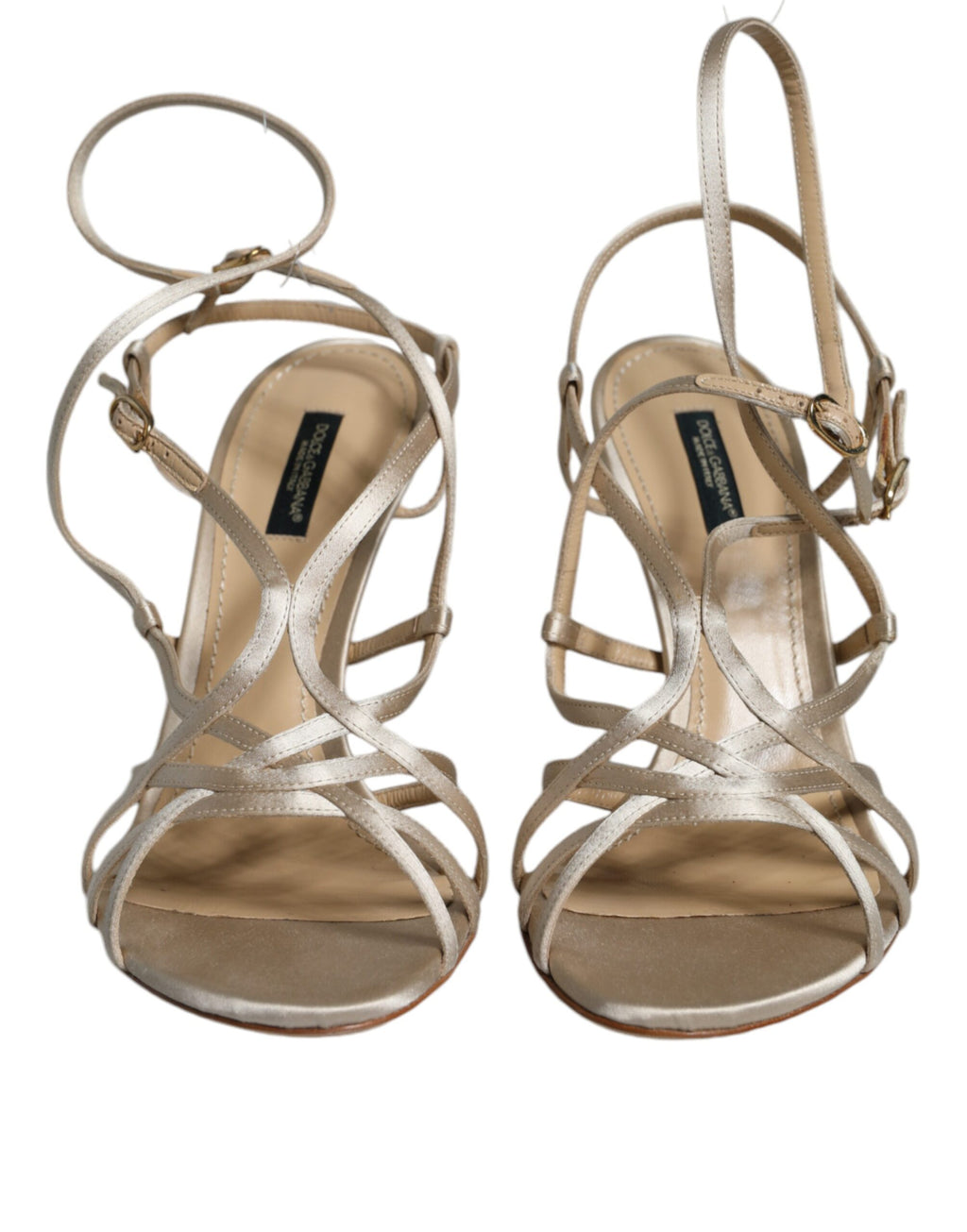 Sandales à talons aiguilles Dolce & Gabbana en cuir beige