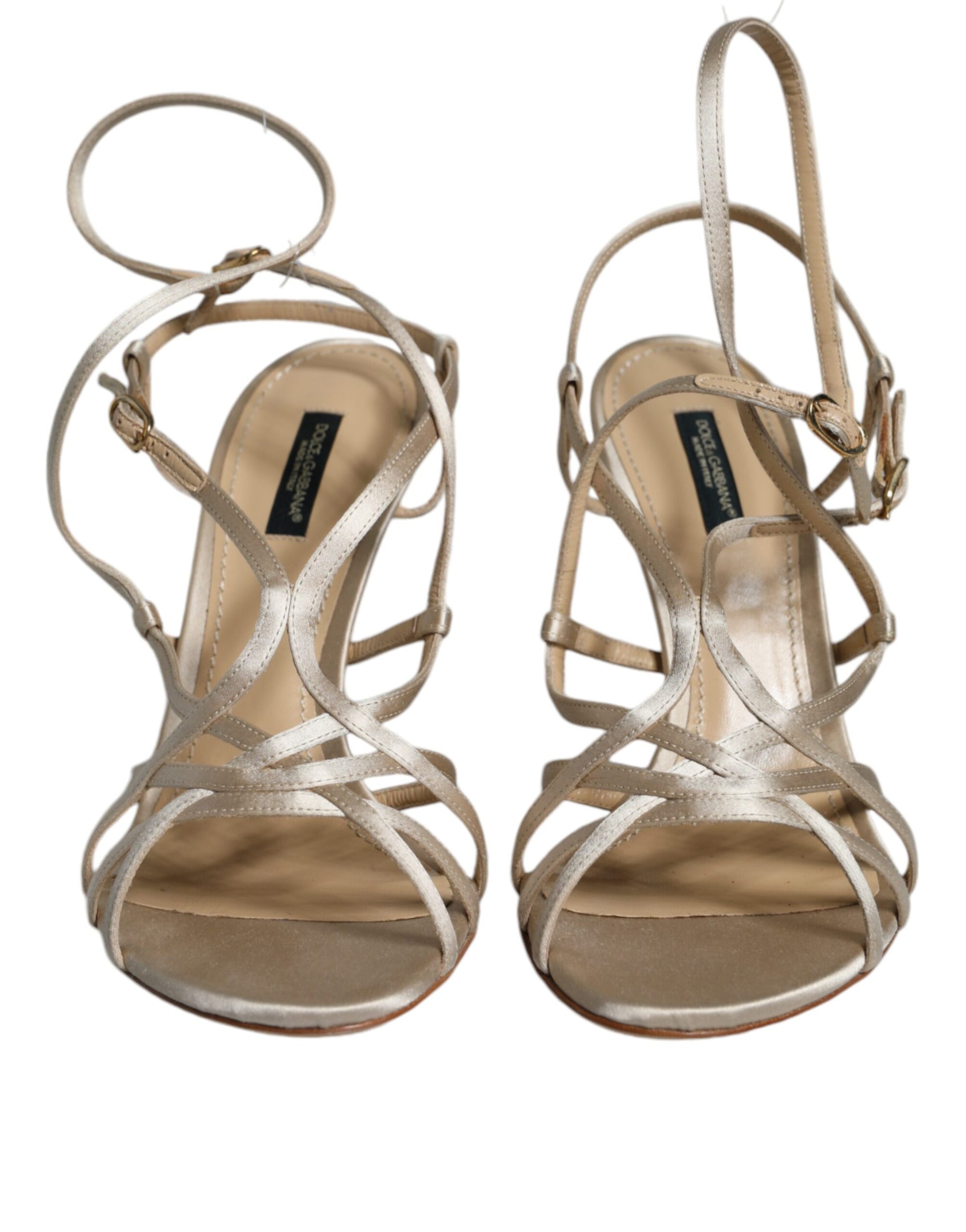 Sandales à talons aiguilles Dolce & Gabbana en cuir beige