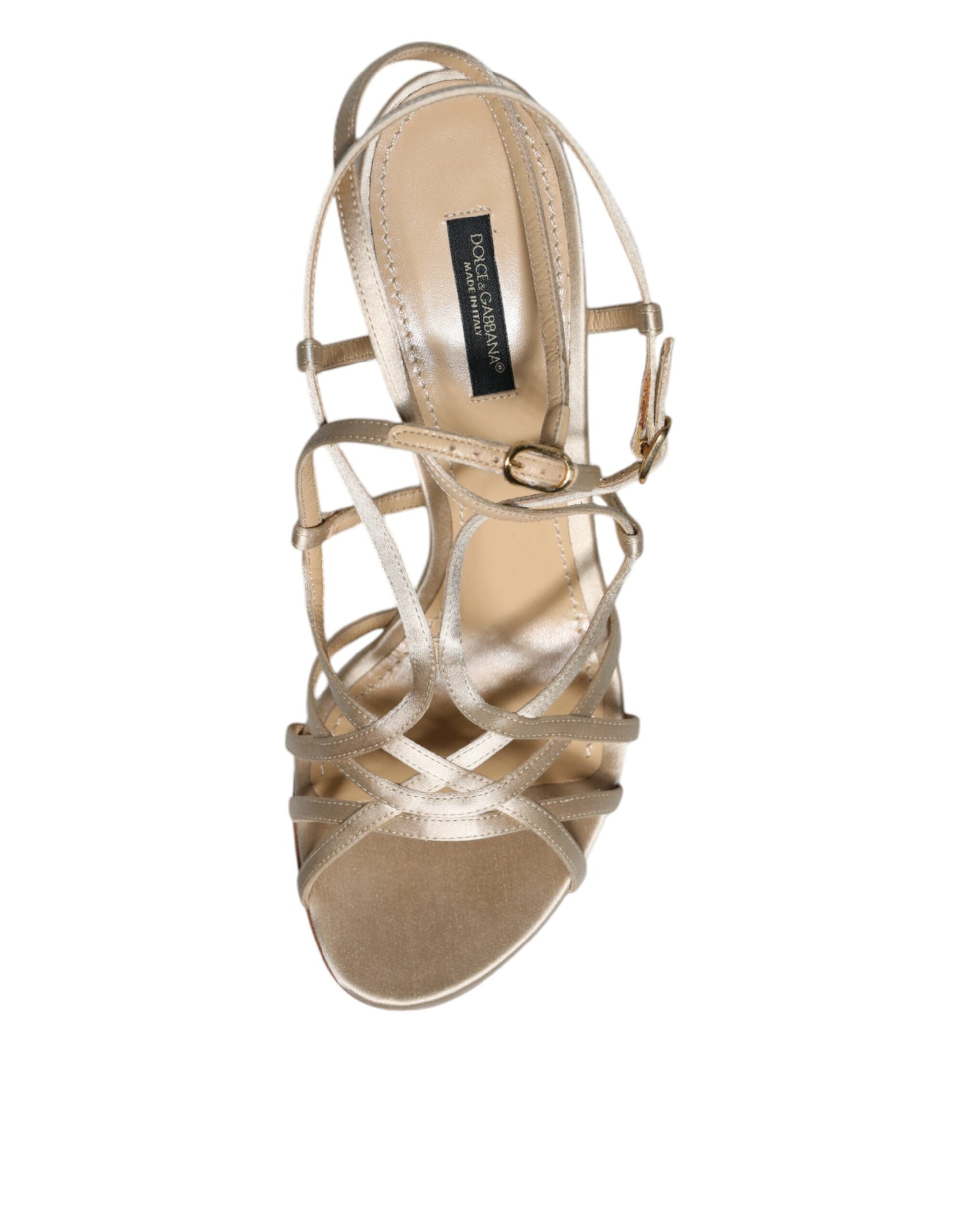 Sandales à talons aiguilles Dolce & Gabbana en cuir beige