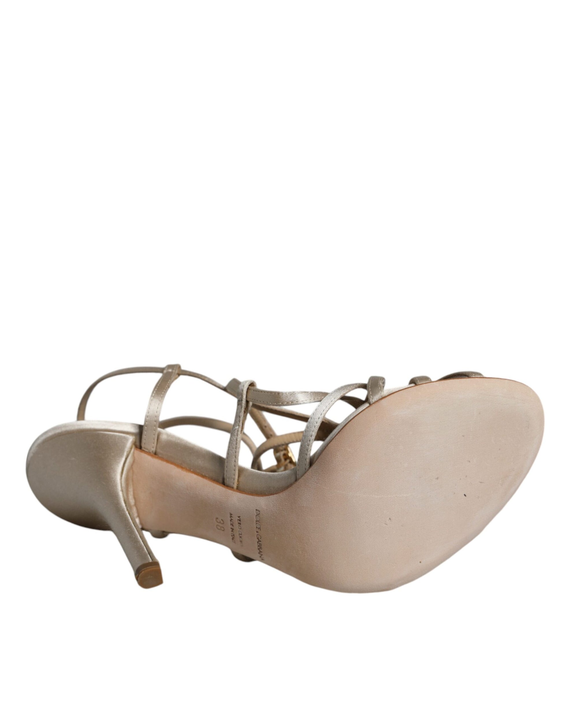 Sandales à talons aiguilles Dolce & Gabbana en cuir beige