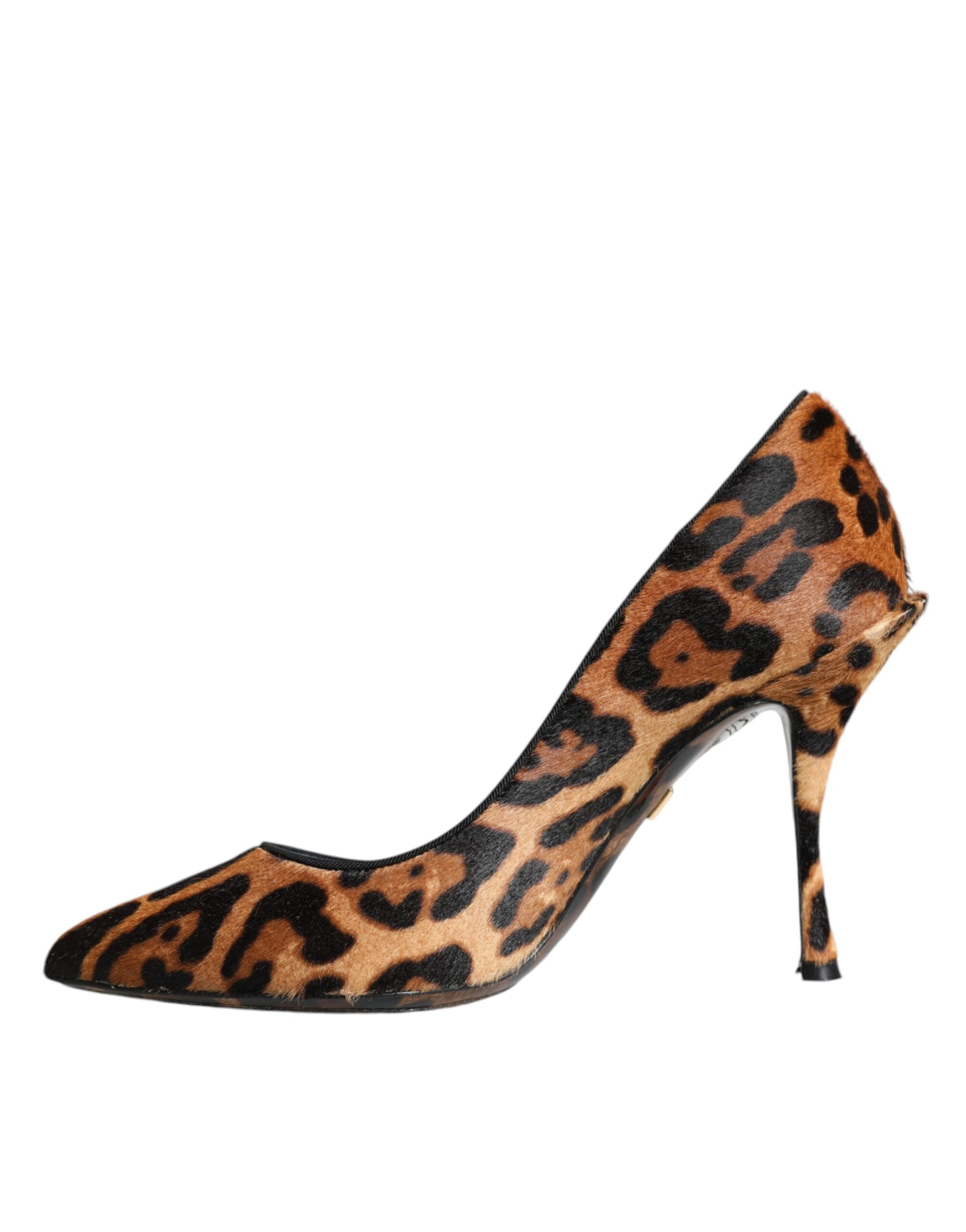 Escarpins Dolce & Gabbana en Pouliche Marron Imprimé Léopard