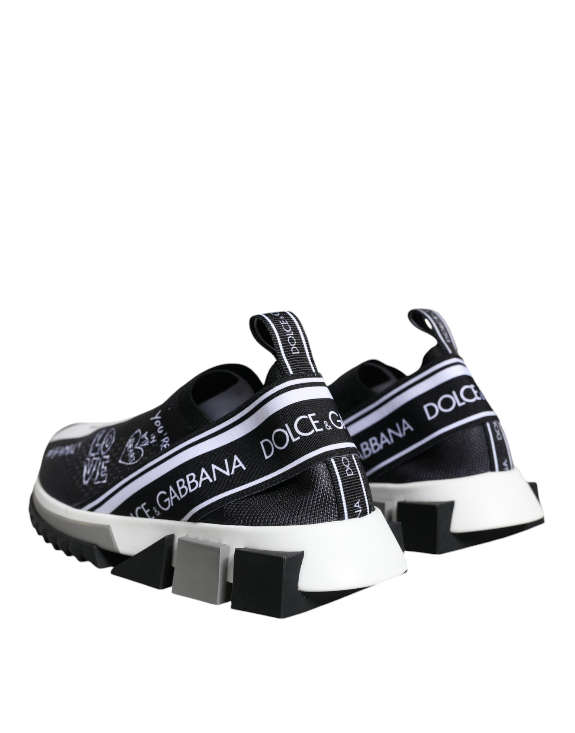 Chaussures Sneakers Basses Dolce & Gabbana Sorrento Noir Blanc