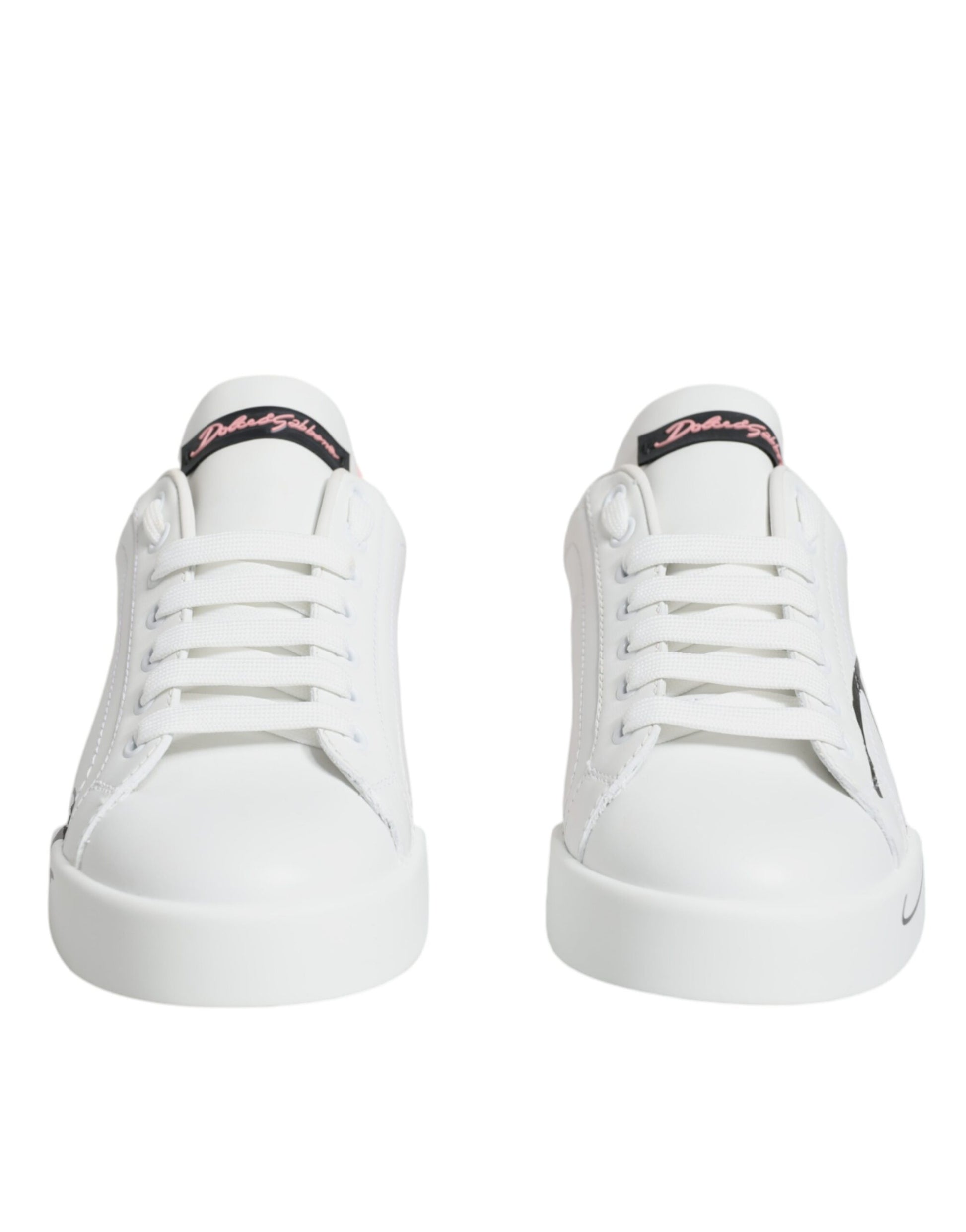 Chaussures Baskets Basses Dolce & Gabbana Blanches Roses Portofino