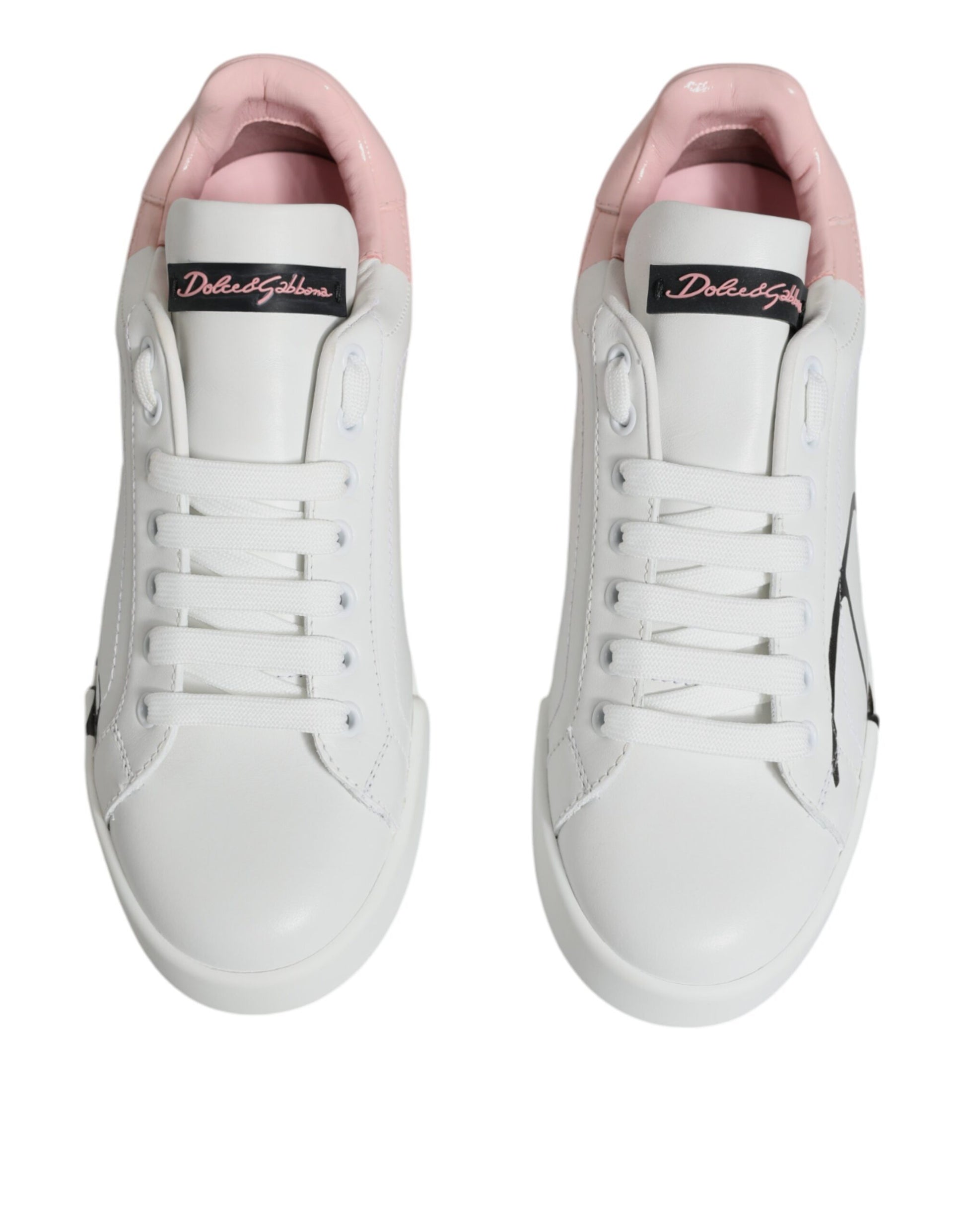 Chaussures Baskets Basses Dolce & Gabbana Blanches Roses Portofino