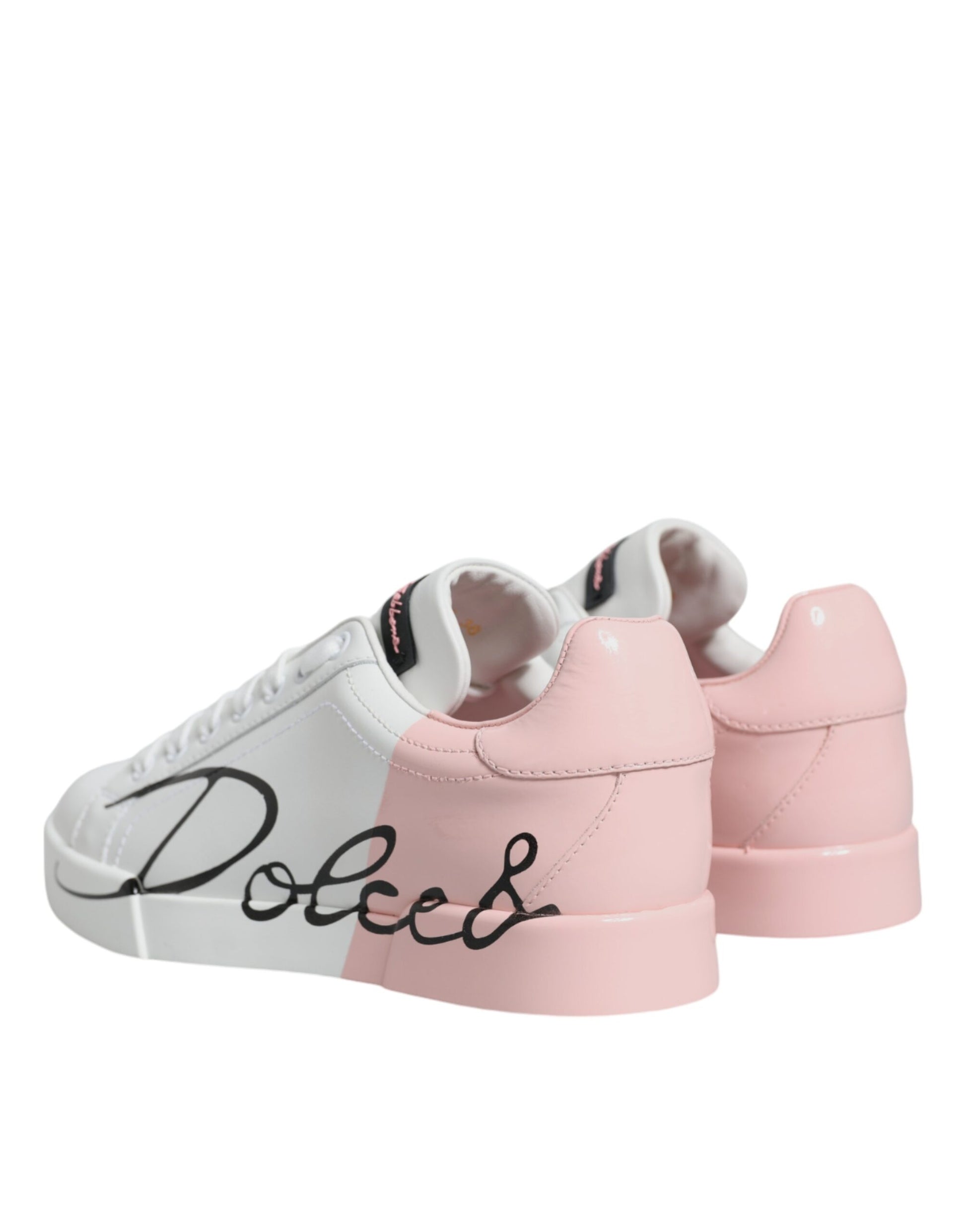 Chaussures Baskets Basses Dolce & Gabbana Blanches Roses Portofino