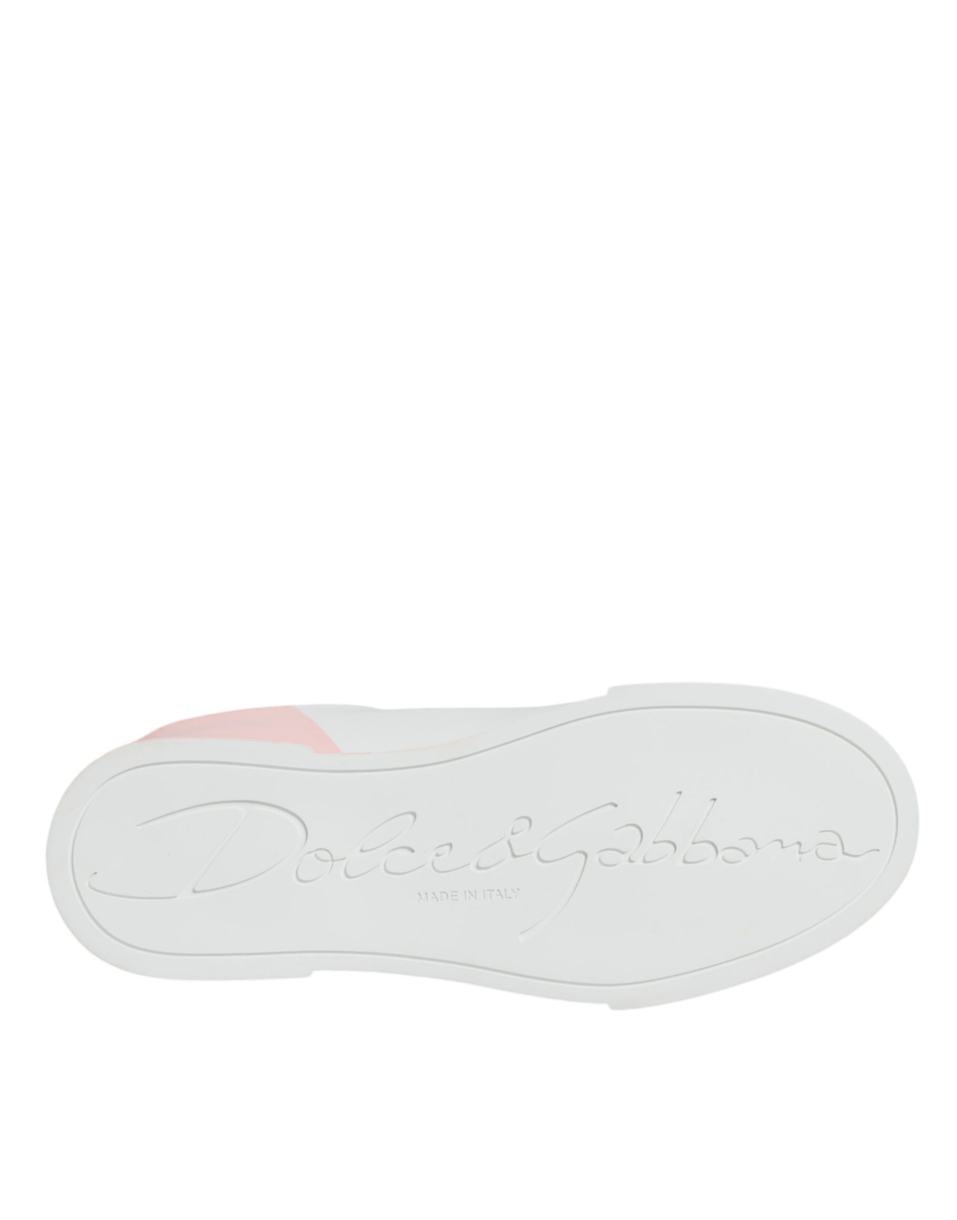 Chaussures Baskets Basses Dolce & Gabbana Blanches Roses Portofino