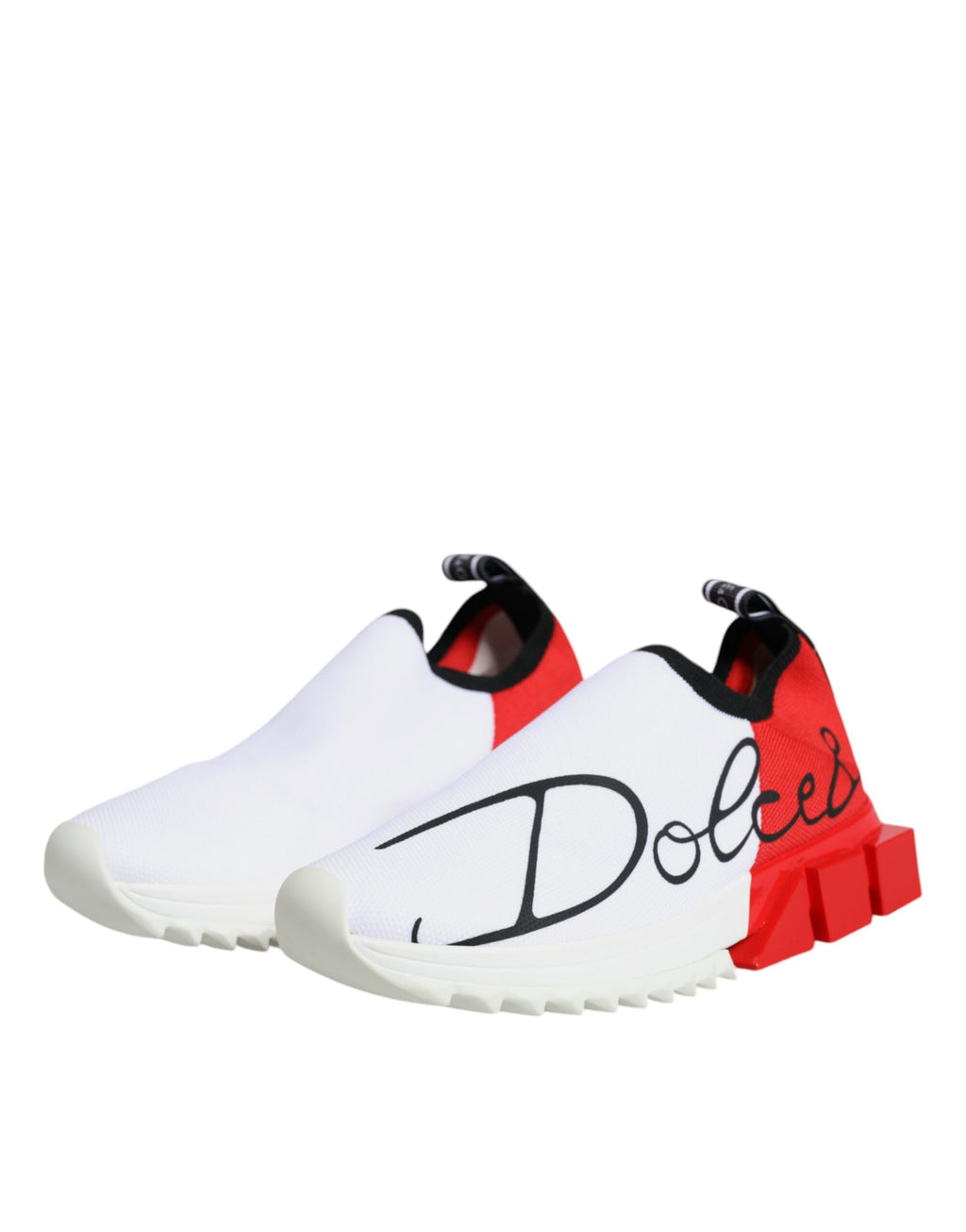 Dolce & Gabbana Baskets basses Sorrento rouges et blanches pour hommes