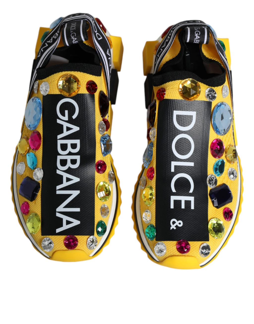 Chaussures Baskets Basses Dolce & Gabbana Sorrento Jaune Cristaux